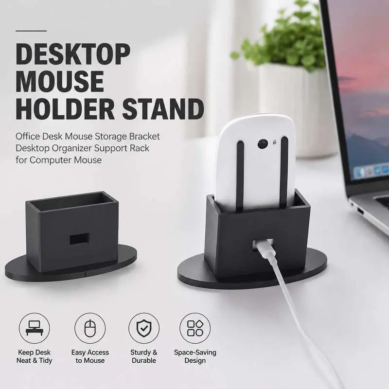 Desktop Mouse Holder Stand Office Desk Mouse Storage Bracket Desktop Organizer Support Rack for Computer Mouse