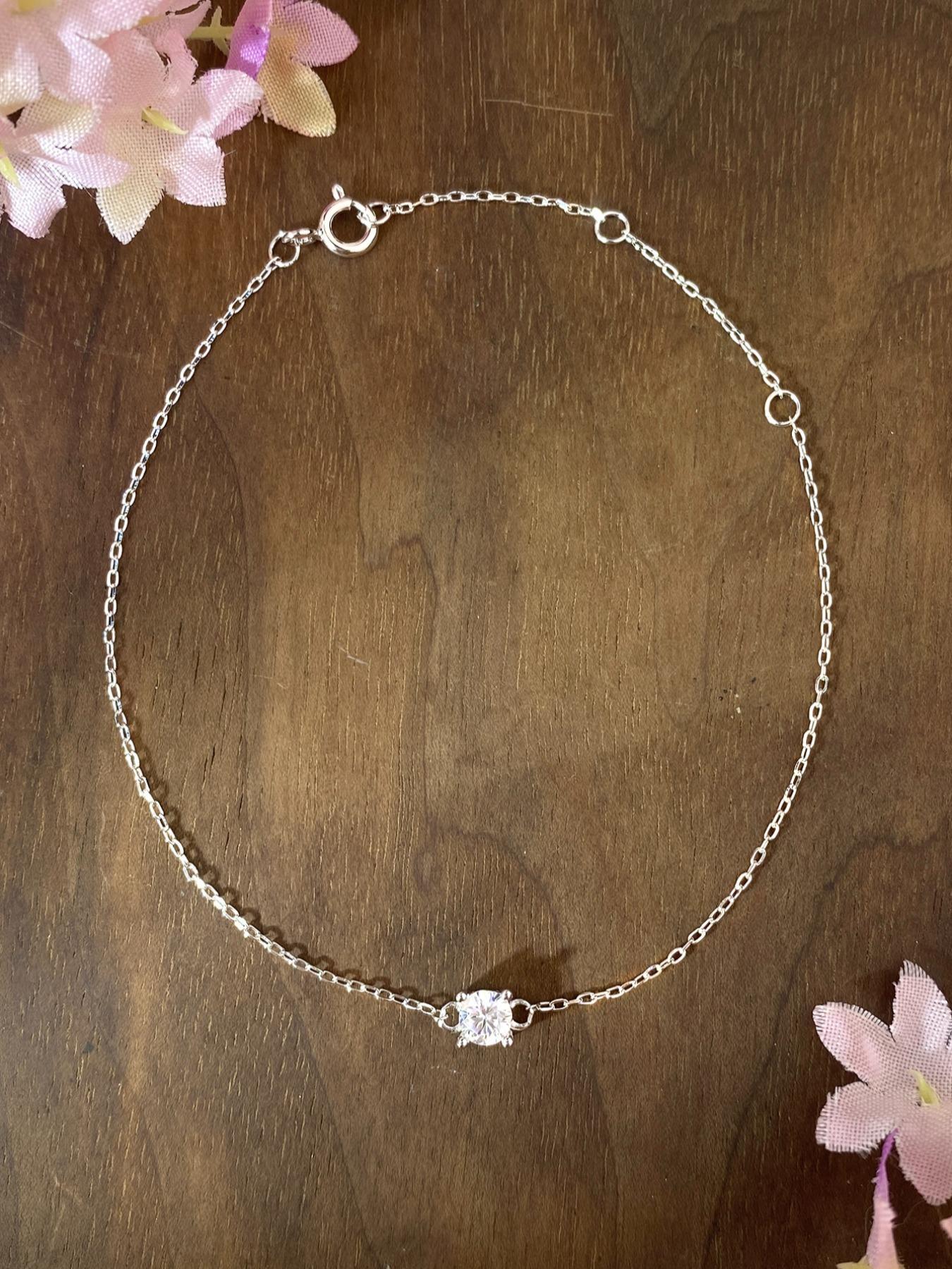 S925 Sterling Silver Elegant Zircon Bracelet, Fashionable Jewelry for Women & Girls, Trendy All-match & Exquisite Jewelry for Birthday Gift