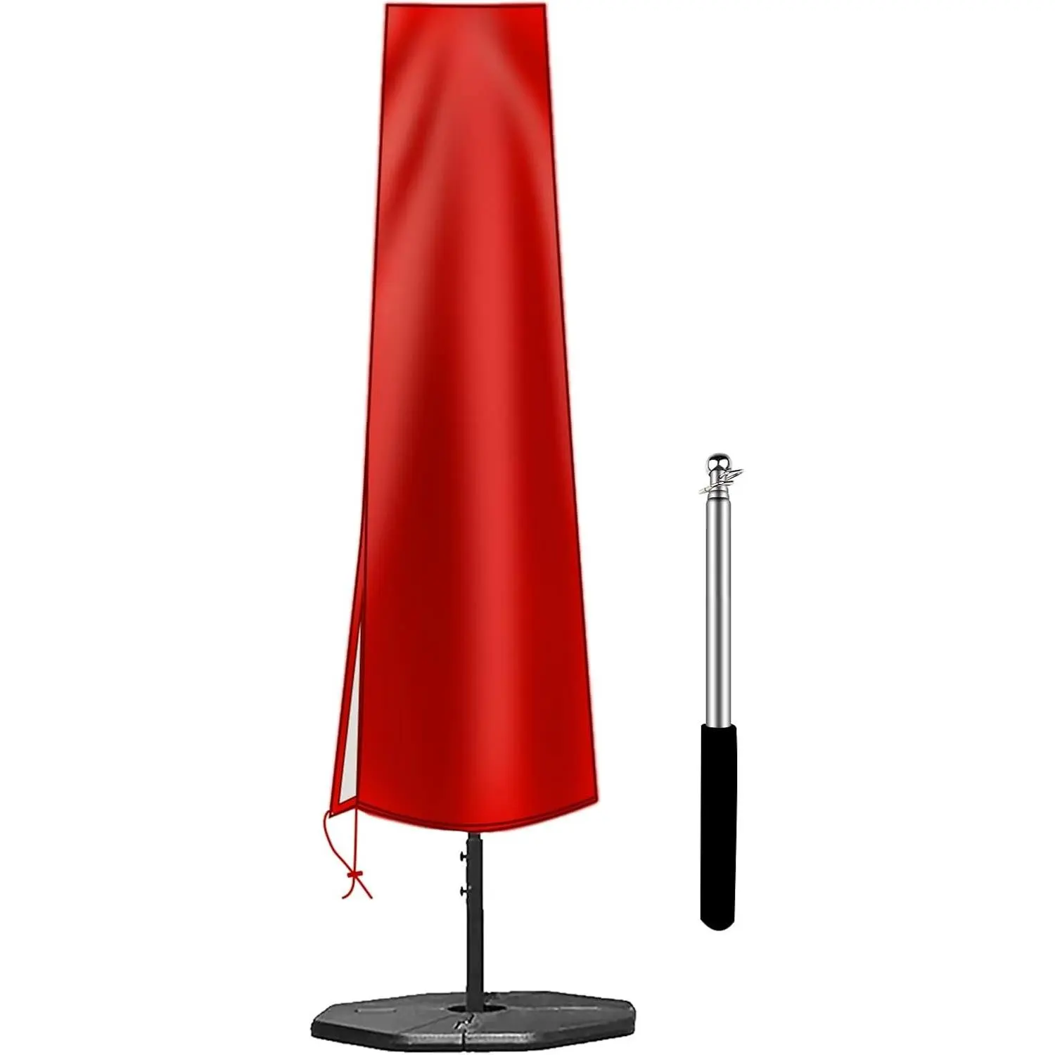 Umbrella Cover 420D Oxford Fabric Patio Umbrella Covers Waterproof with Zip, for 9ft to 12ft Garden Outdoor Umbrella(Red)