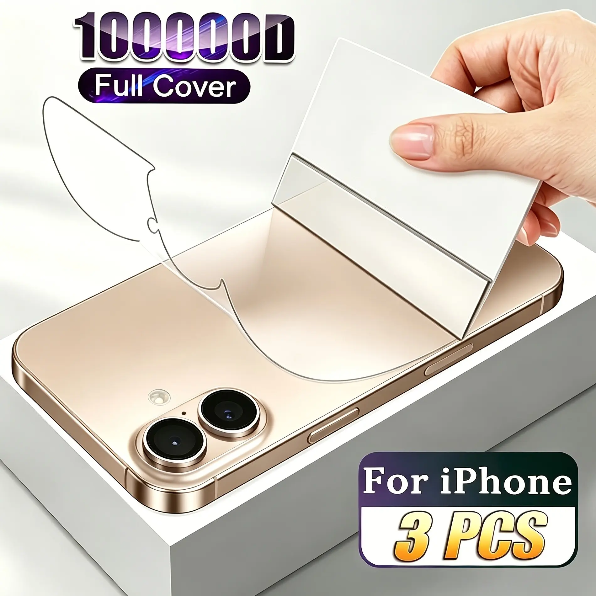 3 Pcs Back Hydrogel Film For Apple iPhone 17 Pro Max Air 17e 16 Pro Max Air 15 Pro Max 14 Plus 13 12 11 Pro Max Full Cover Screen Protection Clear Film HD Stickers Phone Accessories