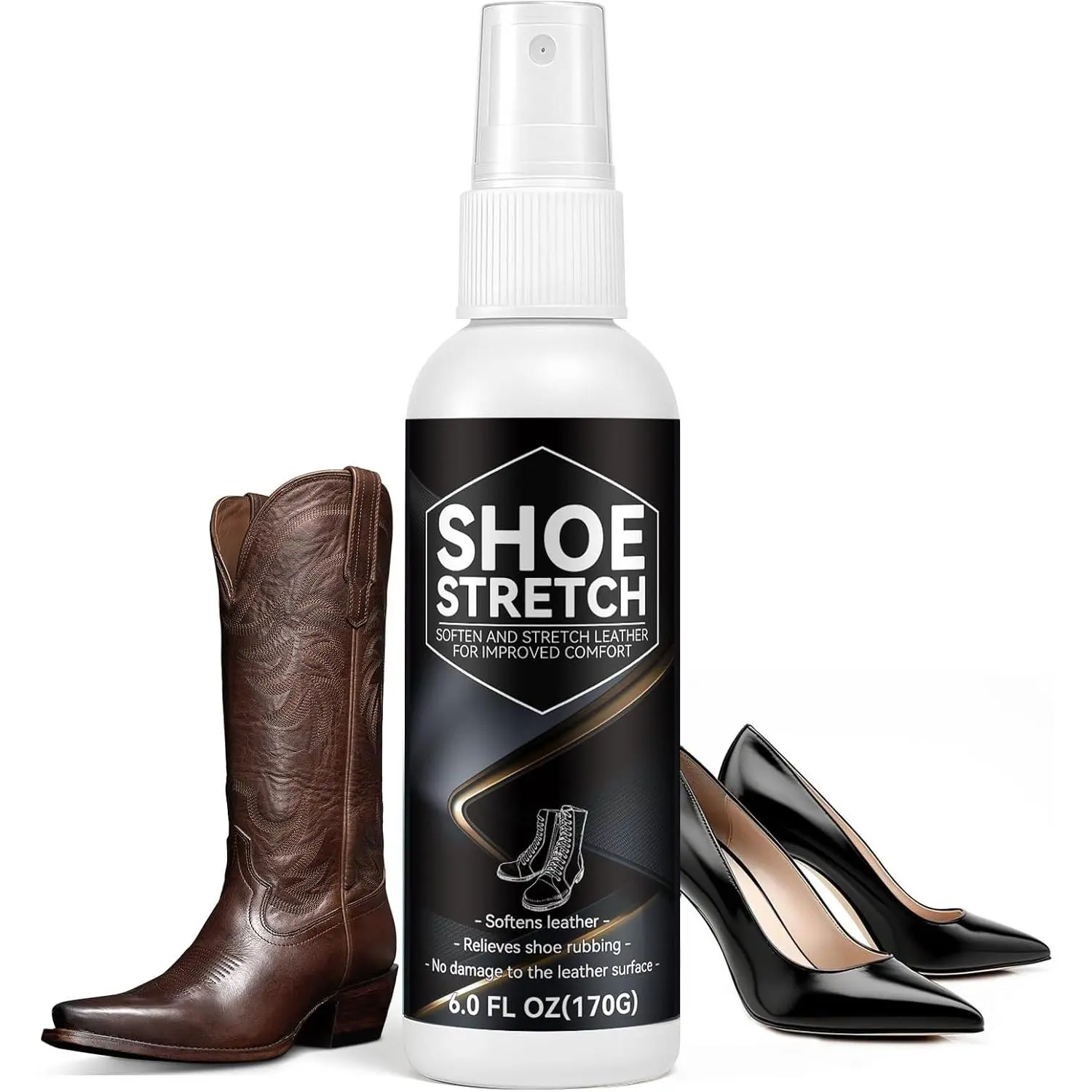 Shoe Stretch , Professional Leather Softener,  with Shoe Stretcher,  Boot Pinching, for Women and Men, 6.0 FL.OZ