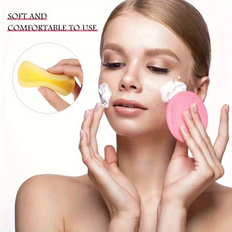 120pcs Compressed Facial Sponges in Pink & Yellow - Soft, Absorbent, Latex-Free Cleansing Pads for All Skin Types, Ideal for Makeup Removal & Exfoliation, High-Quality Round Sponge for Women and Girls, Makeup Sponge