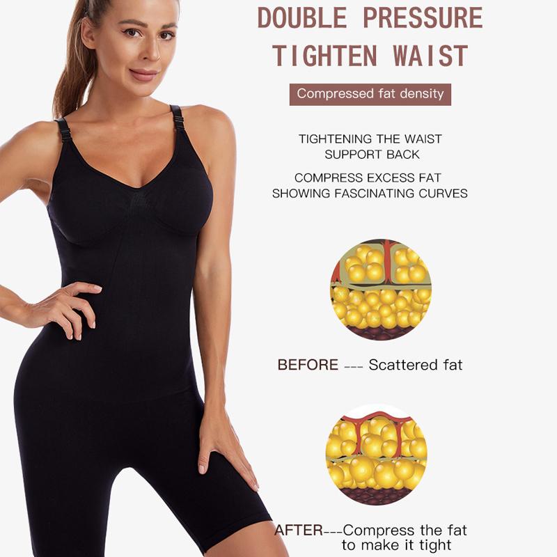 Wasit Trainer Bodysuit for Women Tummy Control Shapewear Round Neck Seamless Butt Lifter Body Shaper