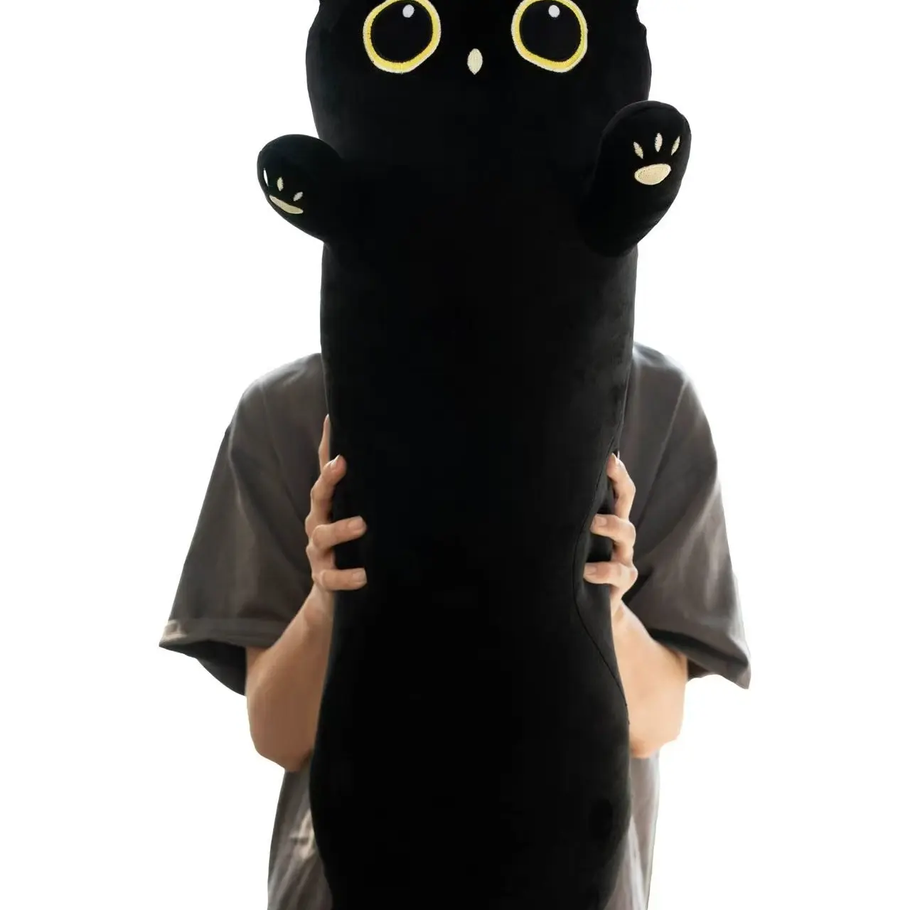 32" Cute Cat Plush Stuffed Animal, Soft Huggable Long Hugging Pillow Doll, Adorable Cartoon Kitten Design, Perfect Gift for Youngsters & Girlfriend