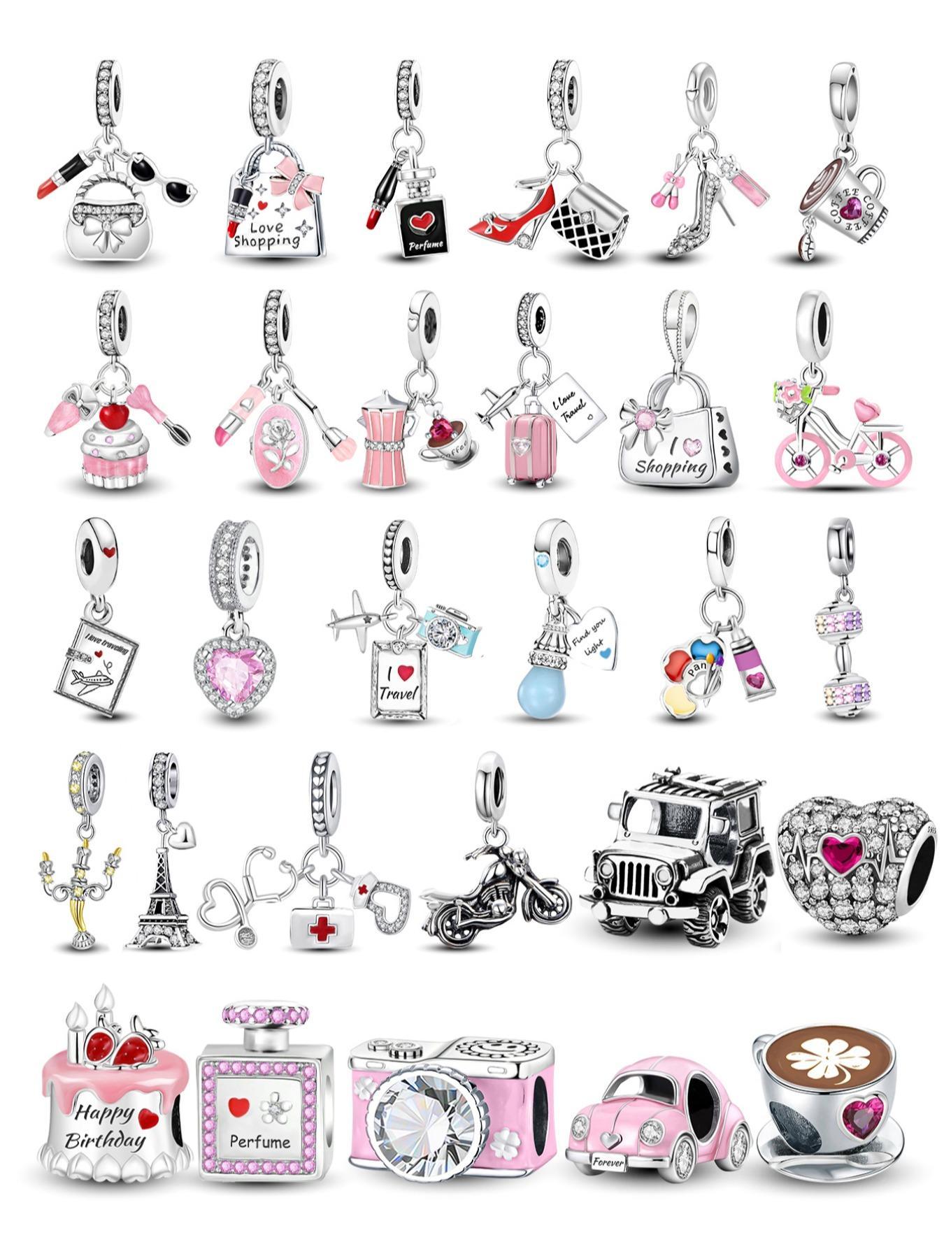 Women's Elegant Vintage Beaded Charm Beads, 1 Count Cute Mixed Style Travel Theme Fashionable Charms Beads for Bracelet & Necklace, Fashion Accessories, Fashion Jewelry for Women & Girls
