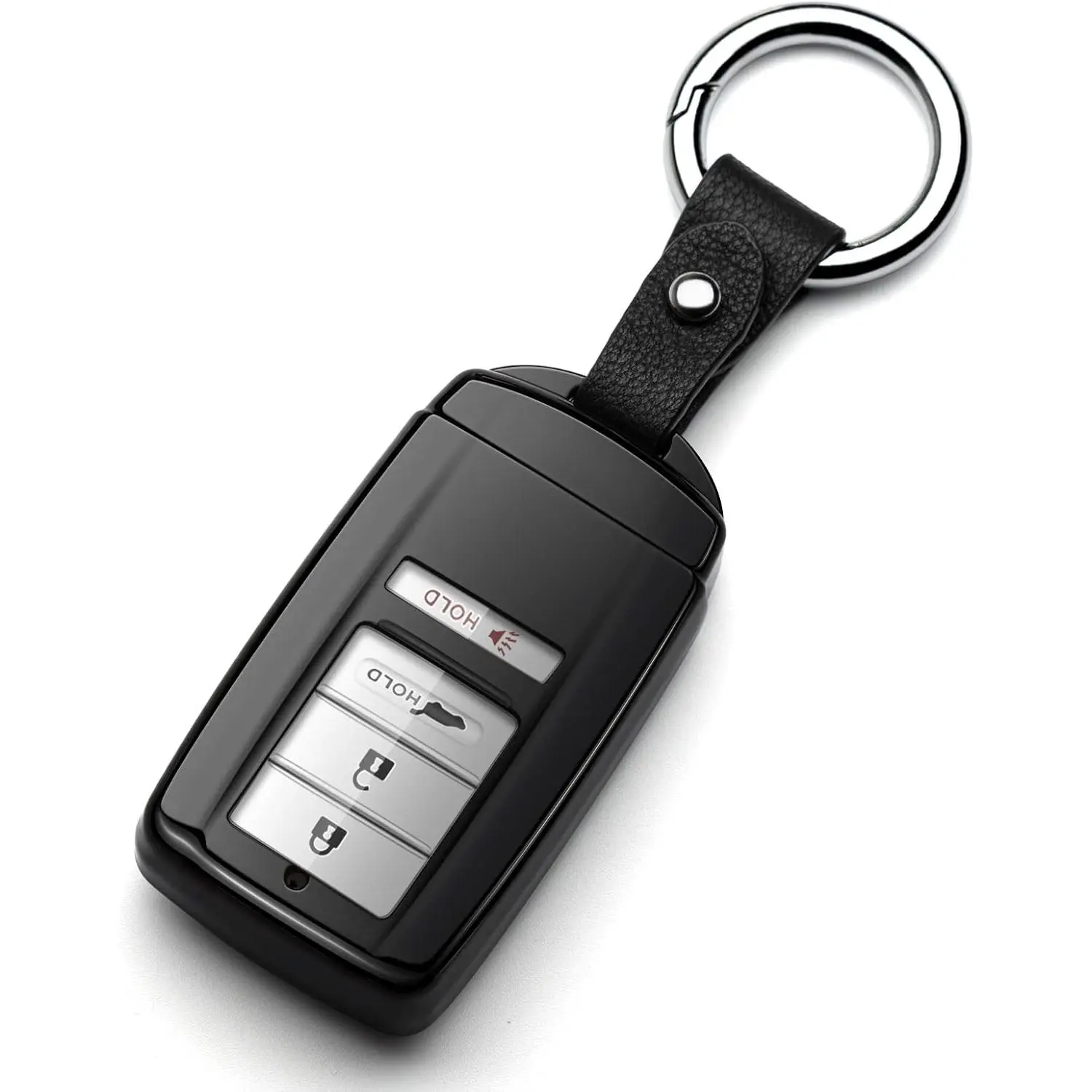 Compatible with Acura Key Fob Cover Key Chain TLX RLX NSX RDX MDX ILX PLX Black TPU Protector Car Key Chain Holder Case Accessories