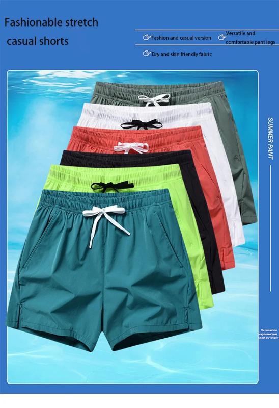 Kyn Apparel Summer Men Ice Silk Shorts Quick Drying Running Gym Pants Homme Surf Ventilate Drawstring Casual Outdoor Sport Couple Short