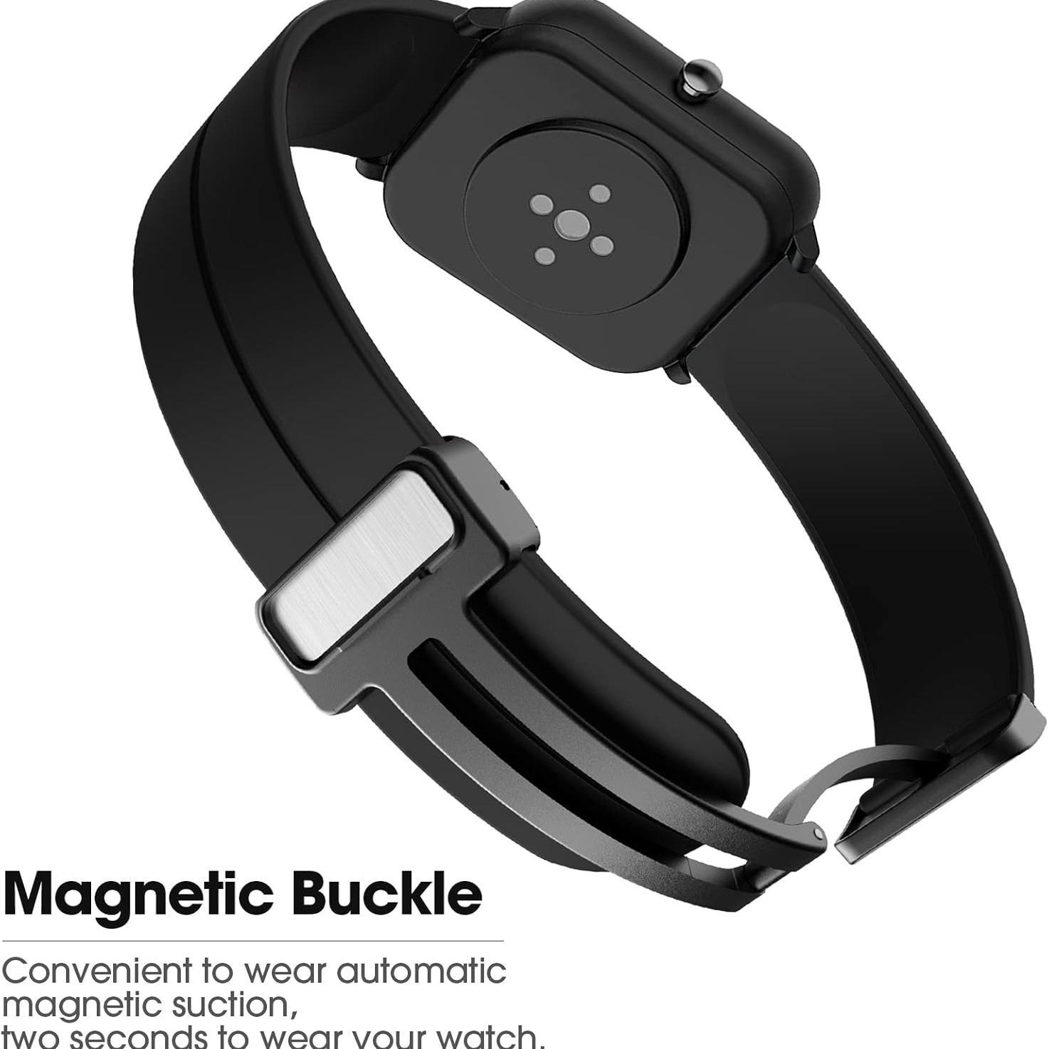 Silicone Magnetic Buckle Watch Band, Casual Business Sports Strap, Fits Samsung Huawei Xiaomi Garmin Smart Watches, Watch Accessories