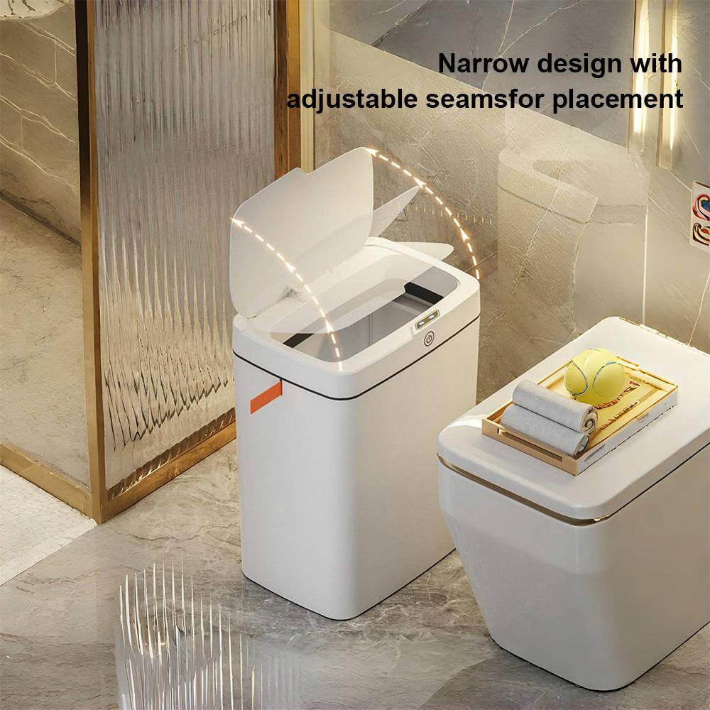 14L Compact Capacity Automatic Sensor Trash Can, Rechargeable Smart ABS Material Trash Can with 2 Counts Hook & 20pcs Garbage Bag, Suitable for Office, Home, Bedroom, Living Room, Kitchen, Bathroom