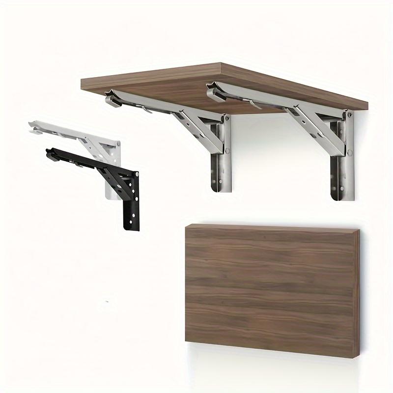 2 6 Pack Foldable Shelving Brackets Heavy Duty Space Saving Desktop Storage Organizer for Office Home Use