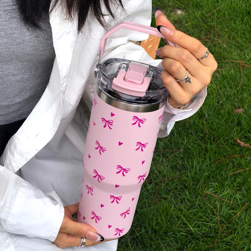 Insulated Stainless Steel Cup Tumbler, Butterfly Pattern, Dual-Layer Insulation, Leak-Proof Design, Perfect for Outdoor & Office Use #TOP PICKS