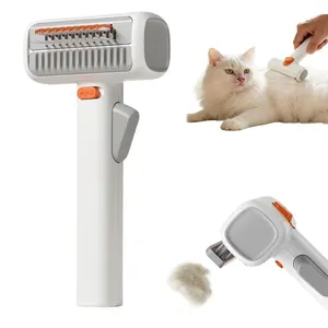 2-in-1 Pet Self-Detangling & Grooming Comb,Professional Deshedding Tool Dogs or Cats, Gentle Undercoat Rake & Brush Long or Short Hair, Removes Mats, Loose Fur (White*1)