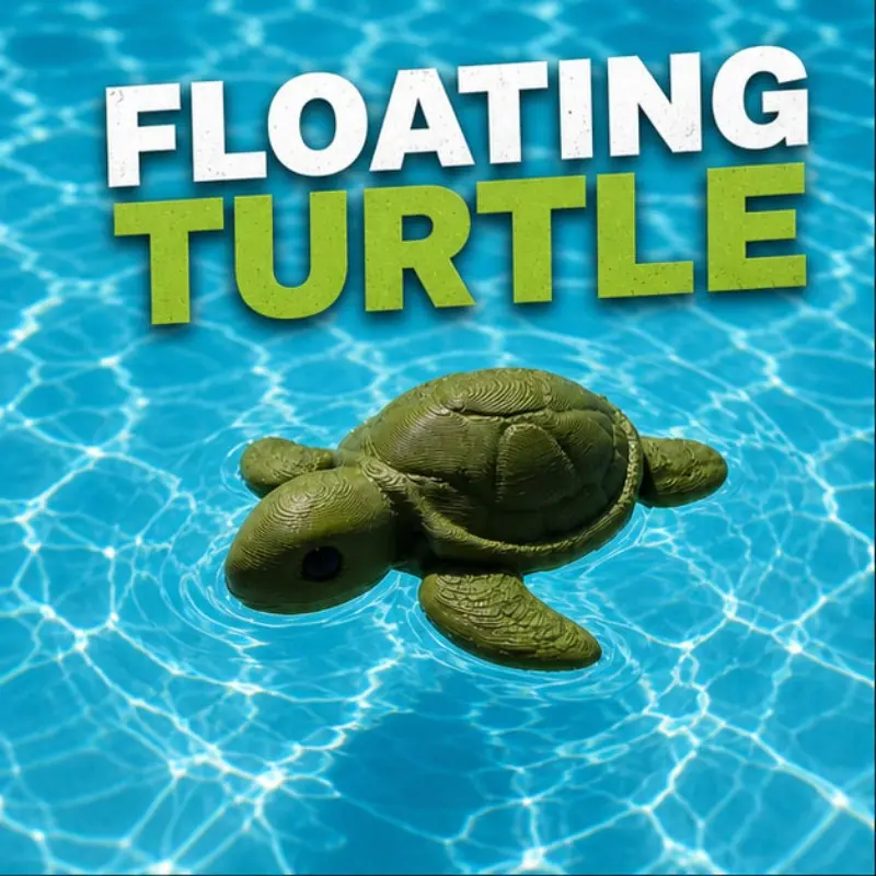 Eco-Friendly Pla Floating Turtle Pool Decor, Auto Righting Design, 10cm Cute Water Toy, Non-Toxic Reusable, Ideal for Pools and Bathtubs
