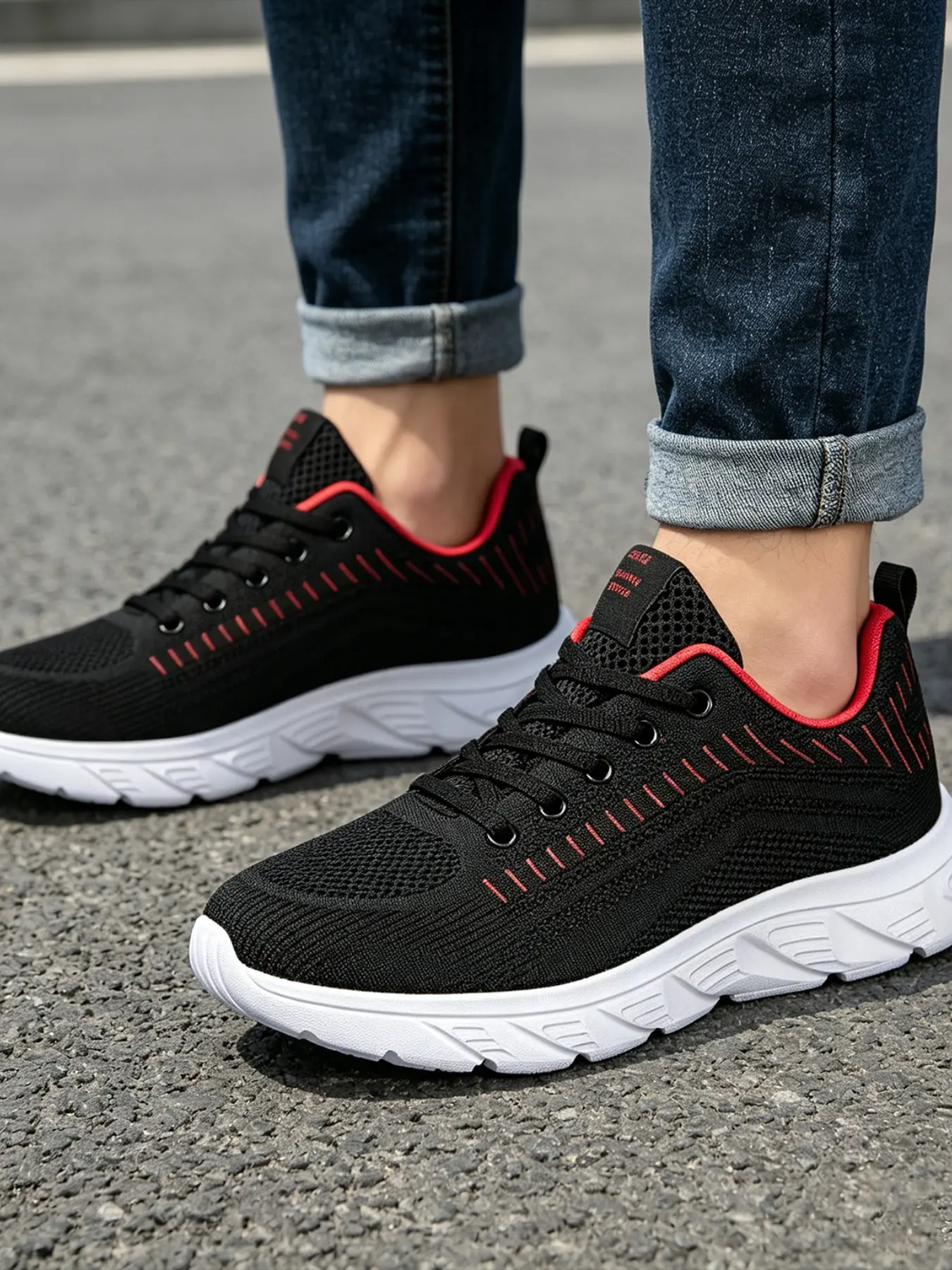 Men's Comfortable Walking Shoes, Breathable Knit Upper, Non-Slip Sole, Ideal for Daily Wear, Lightweight Design, Durable Construction