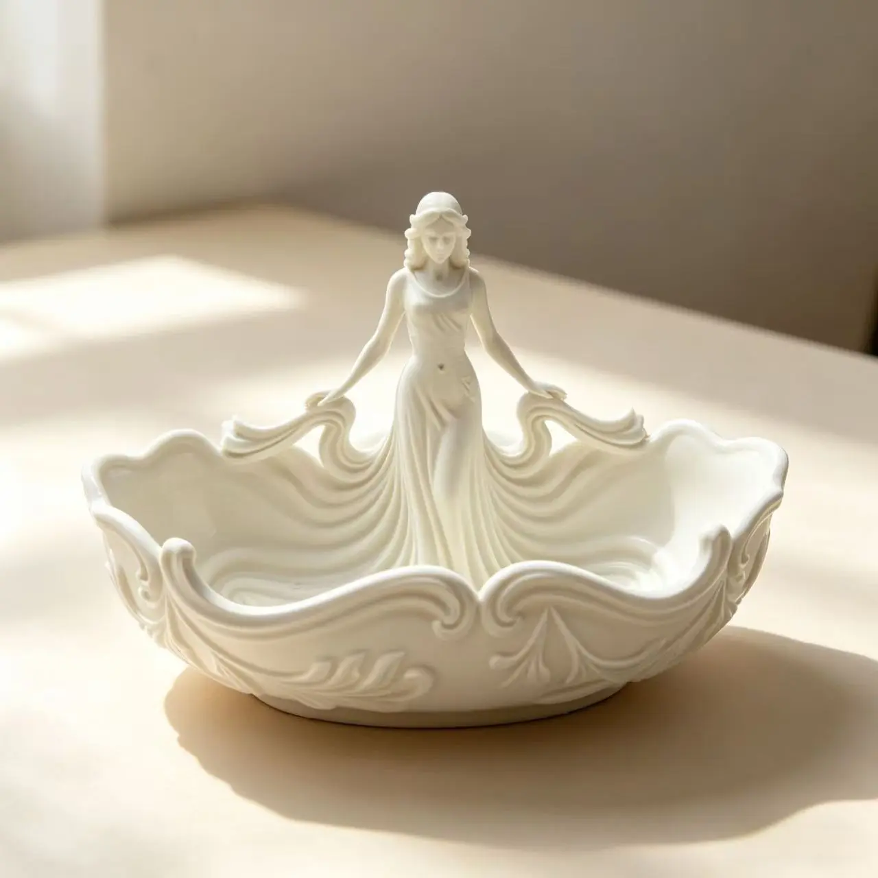 Goddess Sculpture Storage Tray, Vintage Vanity Bowl, Luxury Jewelry Box, Bedroom Desk Decor, Classic Makeup Organizer, Trendy Beauty Tray, Cosmetic Organizer Box