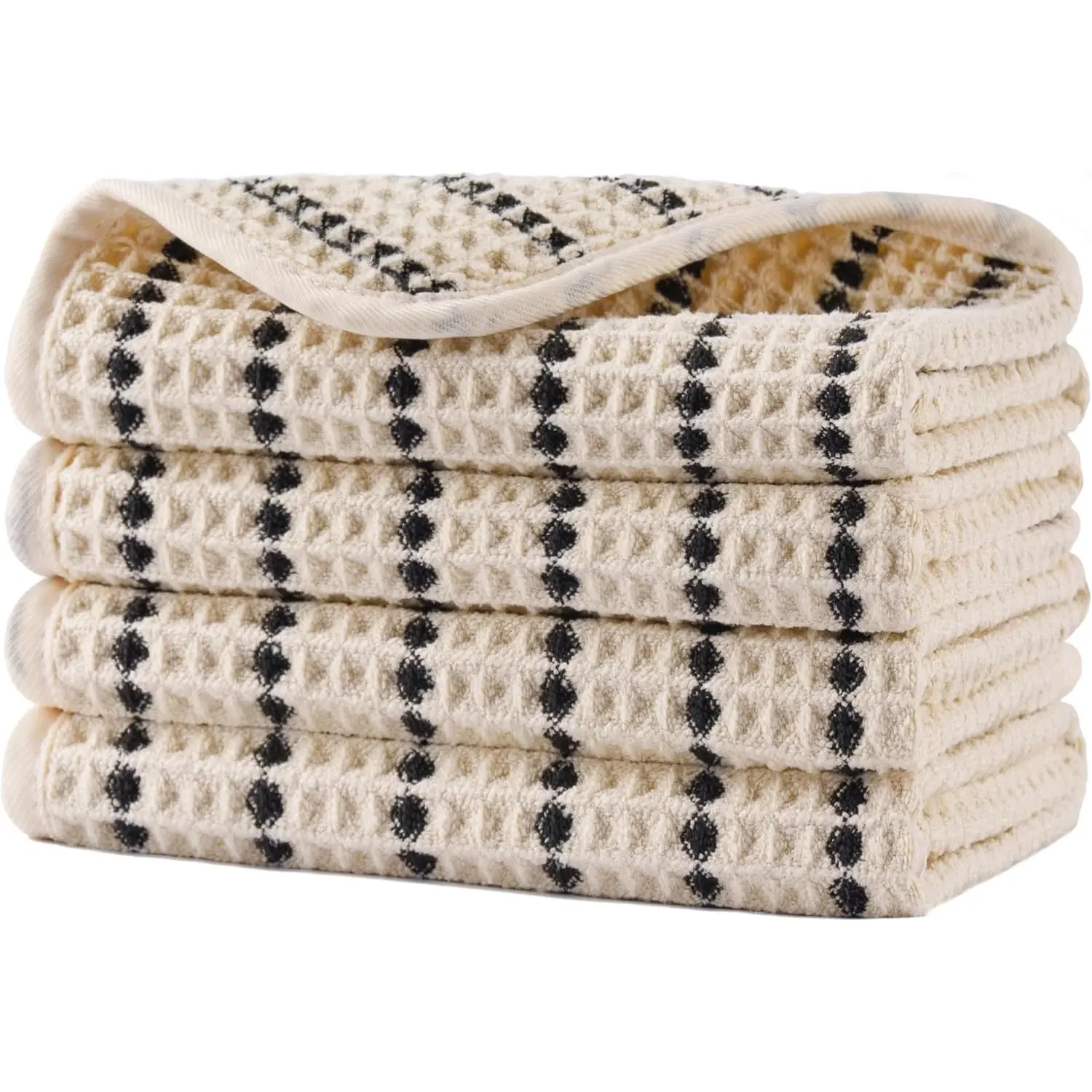 430 GSM Microfiber Lint Free Washcloth  Towel, 13 x 13 in, 4 Pack (Waffle Weave)