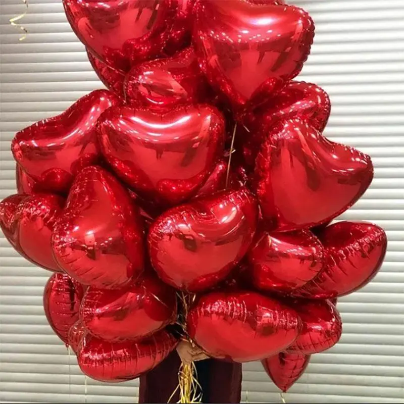 10Pcs 18Inch Multi Rose Gold Heart Foil Balloons Metal Helium Globos Wedding Party Decorations Girl Birthday Engagement Gifts