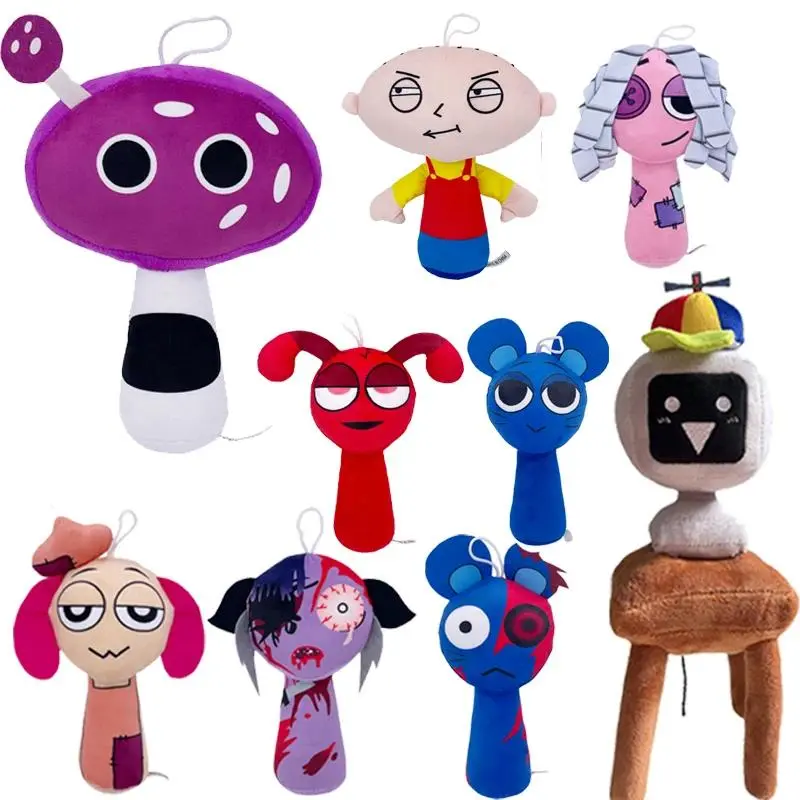 Sprunki Plush Toys Game Plush Sprunki Plush Doll Sprunki Game Cartoon Kid Birthday Gifts Stuffed Dolls Christmas Gift
