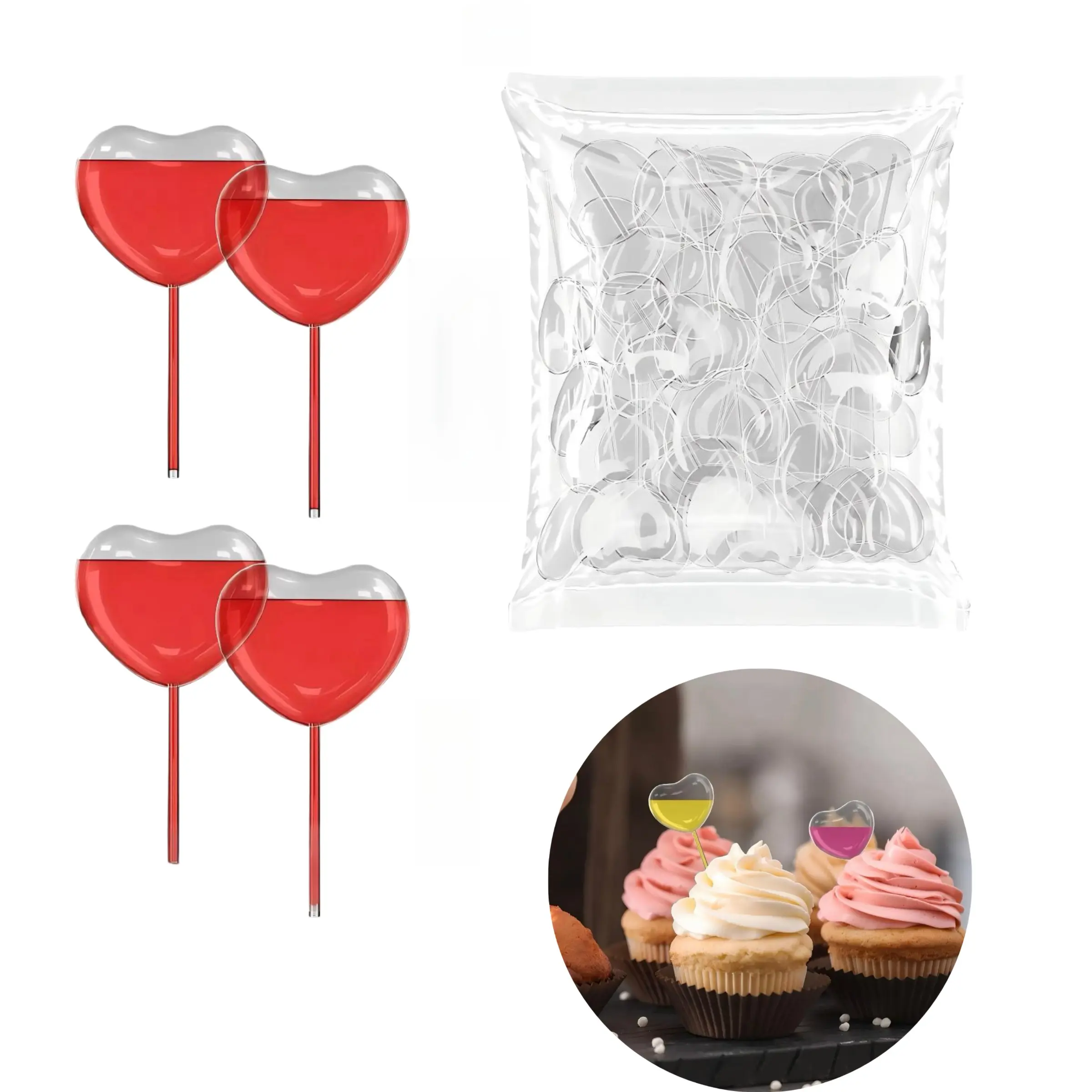 50 Pcs 4ML Heart-Shaped Disposable Plastic Pipettes,Pipettes Liquid Dropper, Ideal for Chocolate Strawberry Sauce Dispensing, Cake Decorating Tools, Baking Gadget, Convenient and Hygienic Packaging