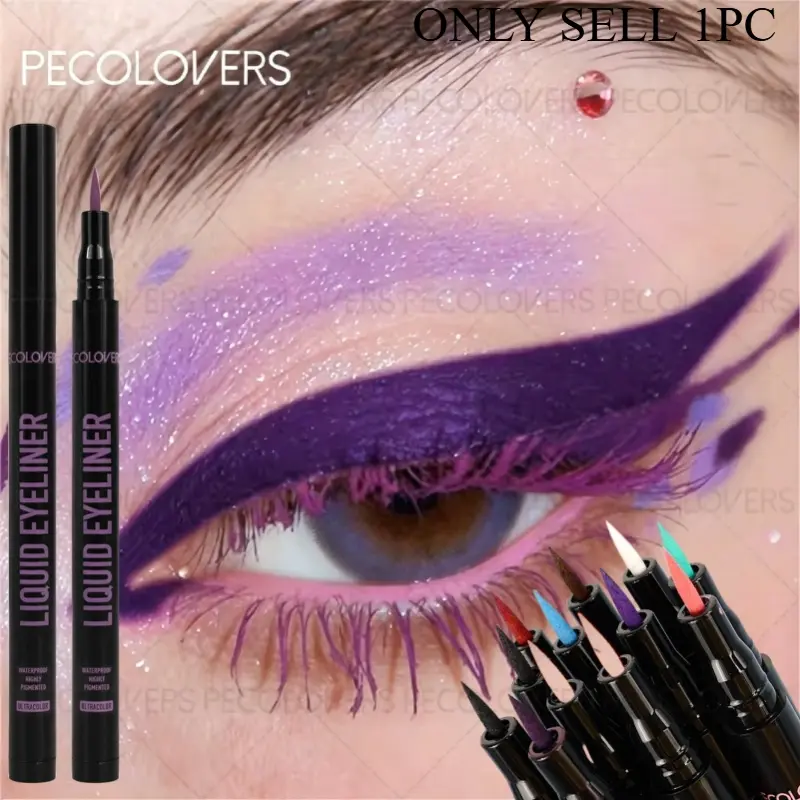 1PC Purple Liquid Eyeliner, Quick Drying Waterproof Smudge-proof, Color Eyeliner for All Skin Types