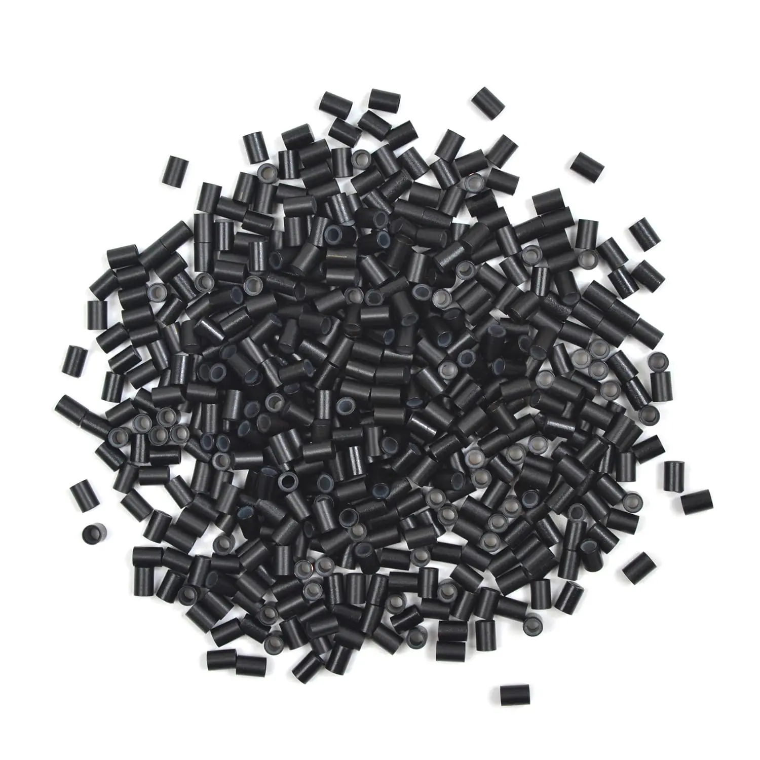 200 Pcs Hair Extensions Micro Rings Links Beads Silicone Lined Copper Ring 3.5 mm Hair Beads for Hair Extensions (3.5mm Black)