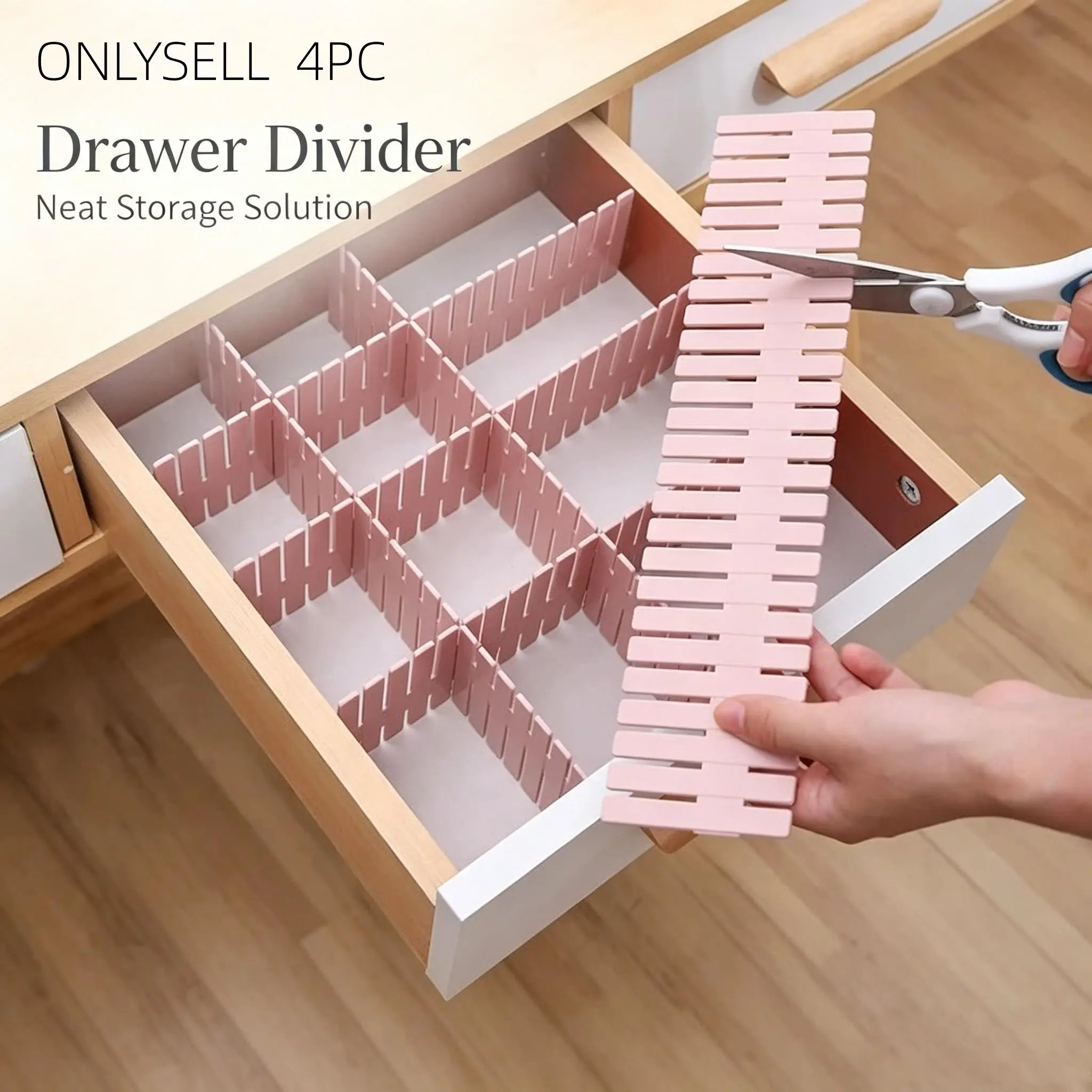 Cuttable Drawer Divider Set, Free Combination Storage Grids, Organizer for Underwear Socks Miscellaneous Items, Drawer Classification Separator
