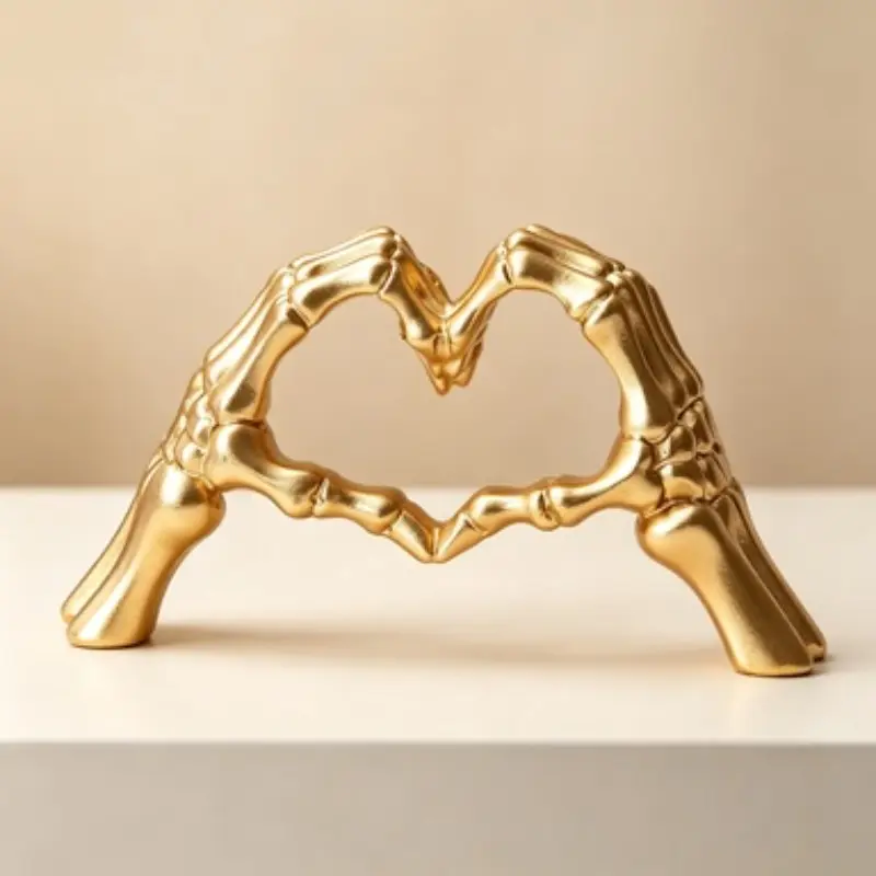 Till Death Love Skeleton Heart Statue, Unique Halloween Gift for Your Partner, Creative Decorative Ornament, Perfect for Horror Enthusiasts