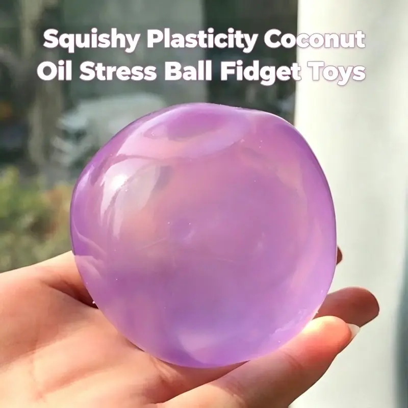 Coconut Oil Stress Relief Toy, Moldable Pressure Ball, Squishy Fidget Ball, Non-Resilient Squeeze Fun, Great Texture, Novelty Relaxation Toy, Decompression Squeeze Balls