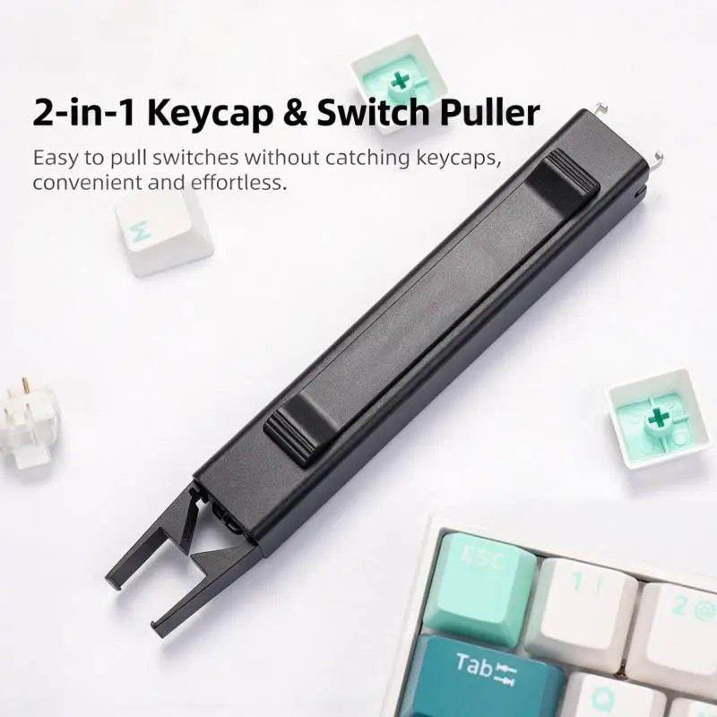 Two-In-One Keycap Puller and Stabilizer Tool, Plastic Material, Easy Operation, Ideal for Mechanical Keyboard Maintenance