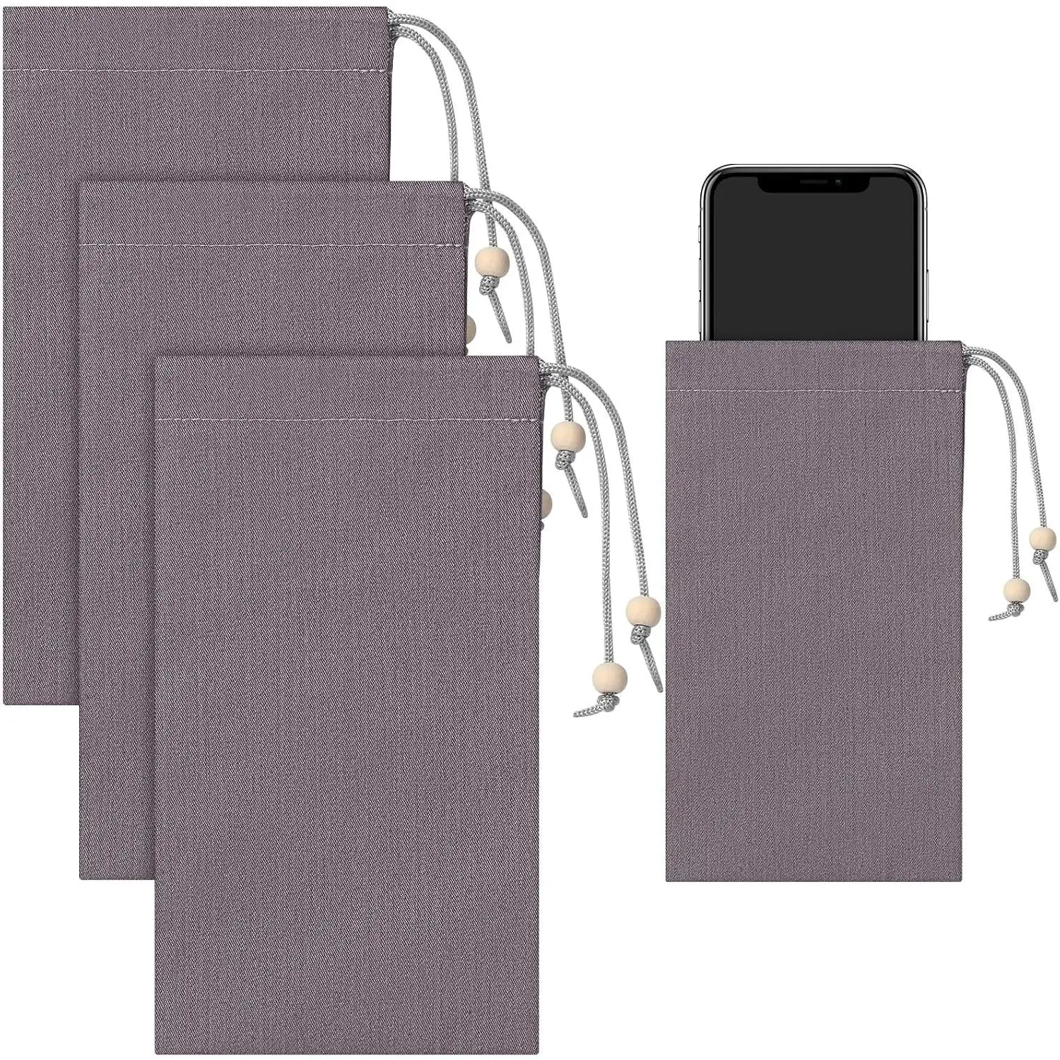 3 count Emf Blocker for Cell Phone Sleeve Signal Shield, Black