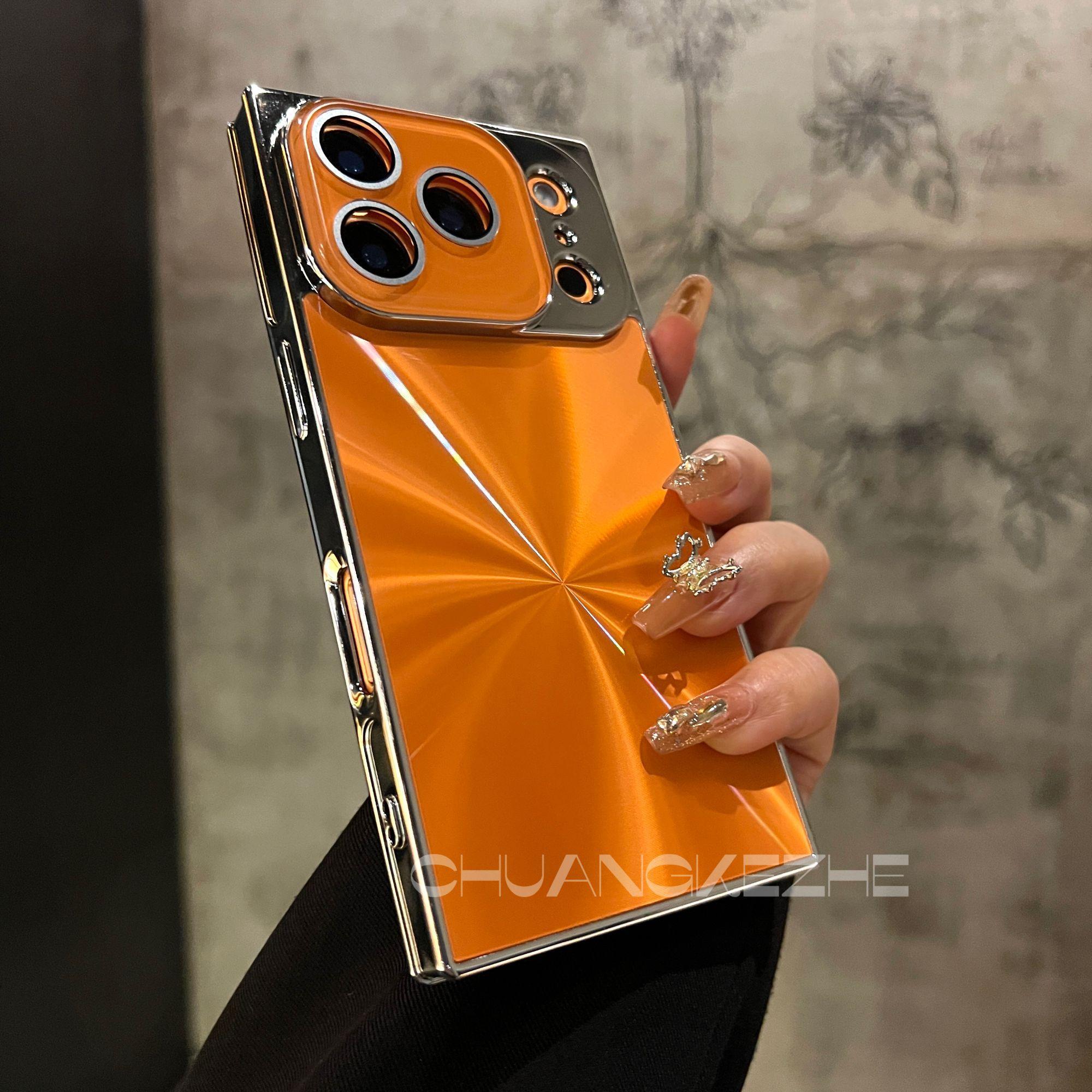 High-quality Square Aurora Electroplated Frame Case for iPhone 17 Pro Max 16 15 14 13 with HD Lens Protector & Crystal-Clear Camera Protection Casing Cellphone Protective  Smartphone Cover