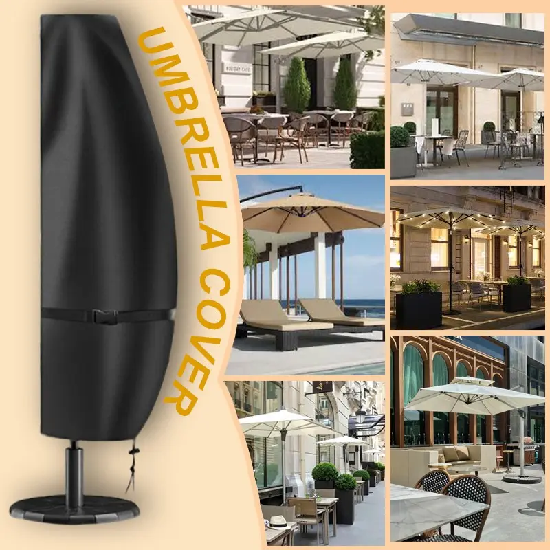 Outdoor Umbrella Cover, 210D Oxford Fabric, Rope Design, Durable, Suitable for Various Sizes, Decorative Storage Solution