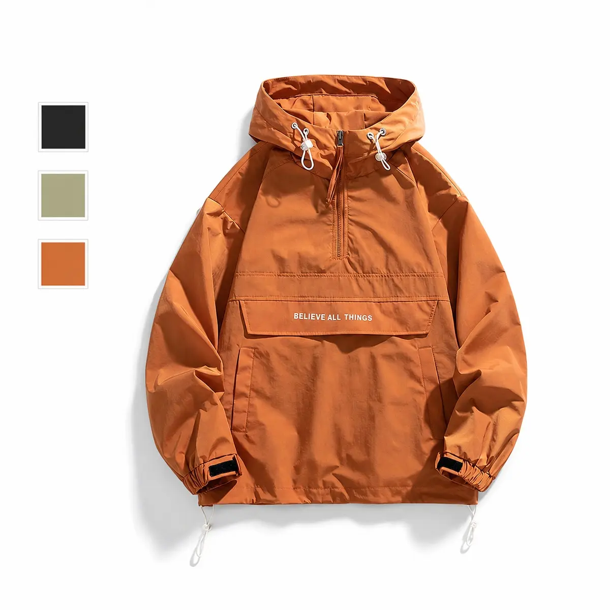 Versatile Casual Half‑Zip Pullover Windbreaker Jacket, Trendy Couple Matching Outerwear for Outdoor & Street Wear
