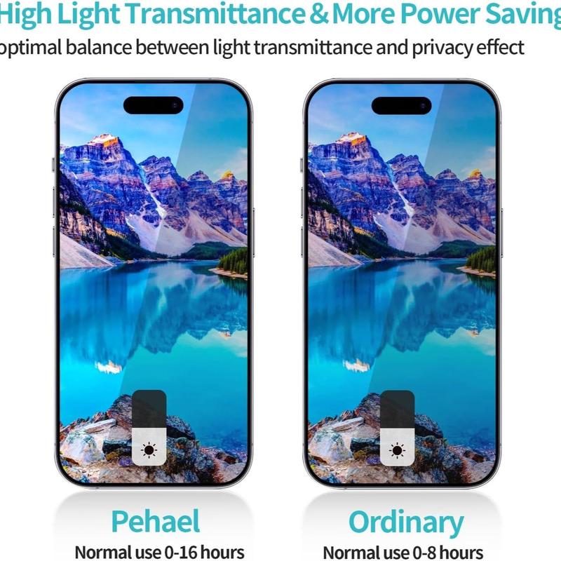 Privacy Screen Protector, 2 Counts Full Coverage Anti-Spy Tempered Glass Protective Film with 2 Counts Camera Lens Protector for iPhone 16 Series, Smartphone Accessories for iPhone 11 12 13 14 15 Pro Max, Screen Protector