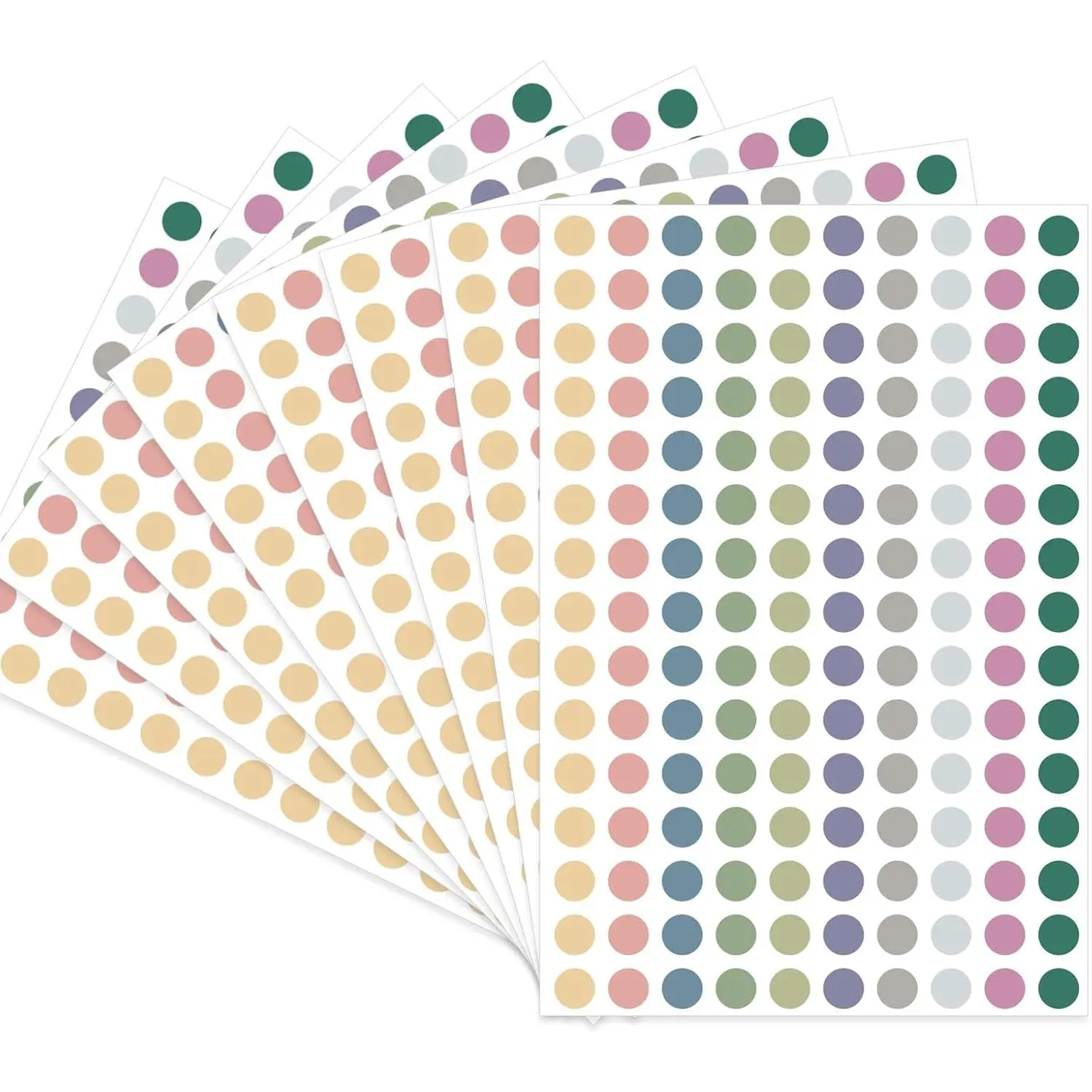 Dot Stickers - 3/8 Inch Morandi Circle Stickers, 3000 count Self-Adhesive Color Coding Labels for Office, Classroom, Garage