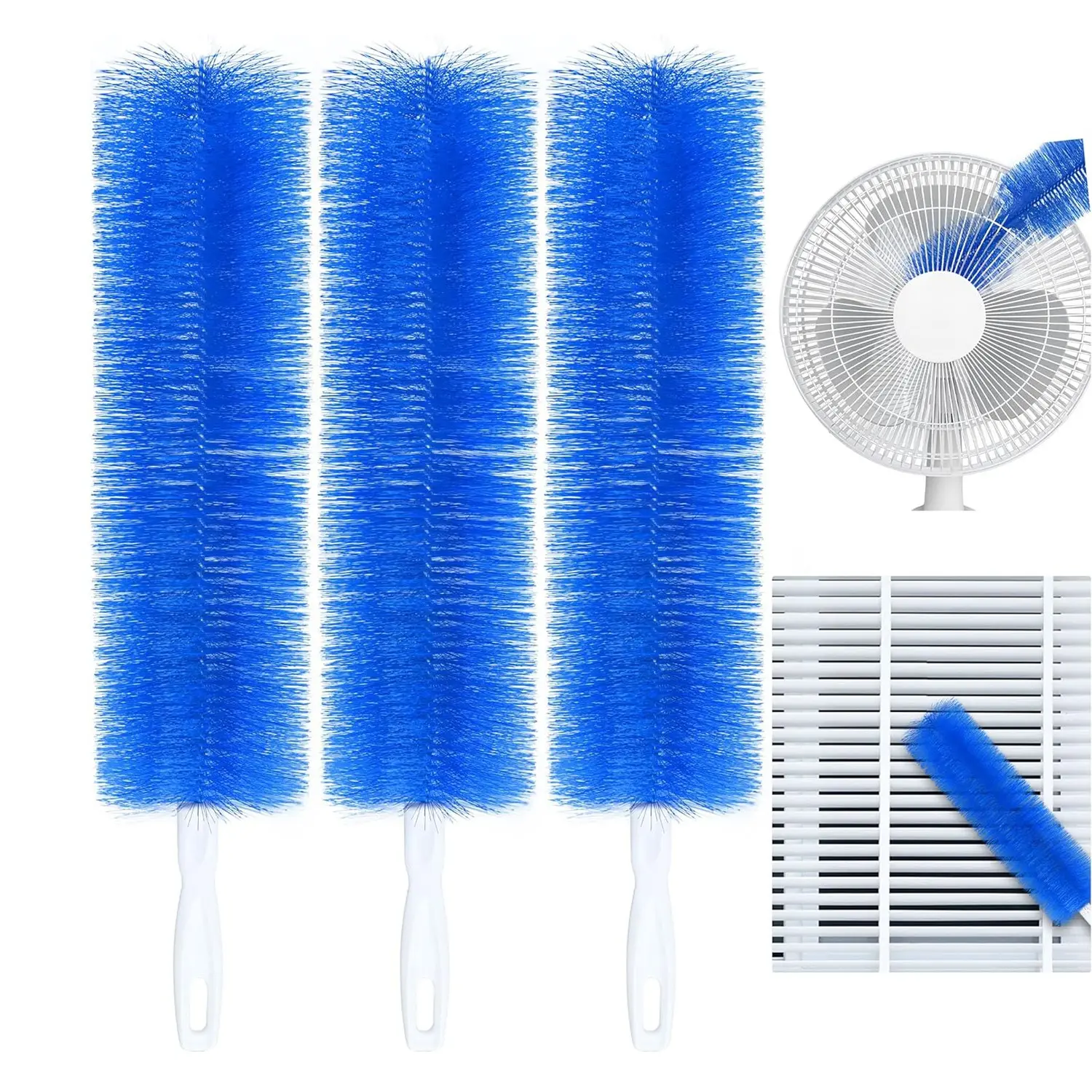 3-Pack Flexible Fan Cleaning Brushes, Reusable Dust Remover, Ultra-Fine Fiber Head, Ideal for Fans, Air Conditioners, Cars, Curtains, Blinds