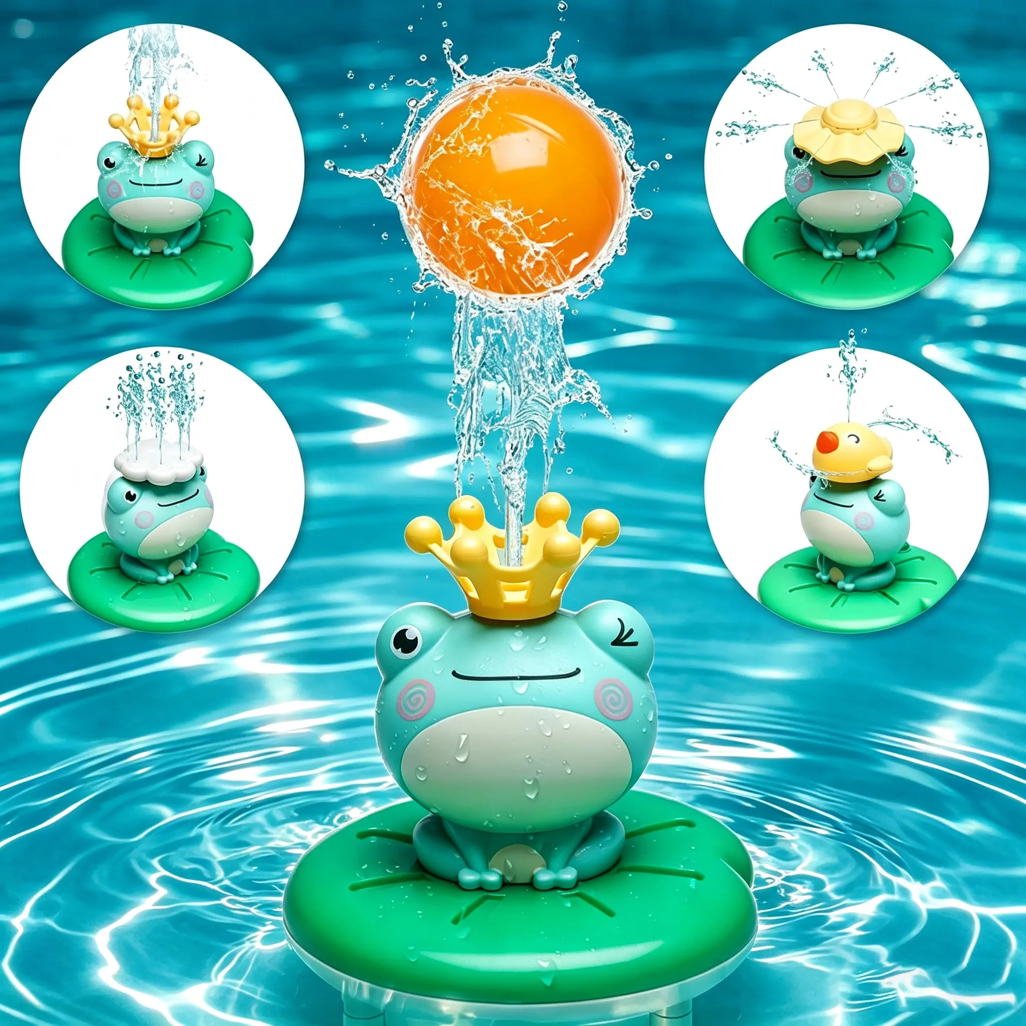 Frog Spray Water Shower Bath Toy, Duck Play Swimming Toy for Boys and Girls, Bathroom Fun Gift, Requires Aaa Batteries