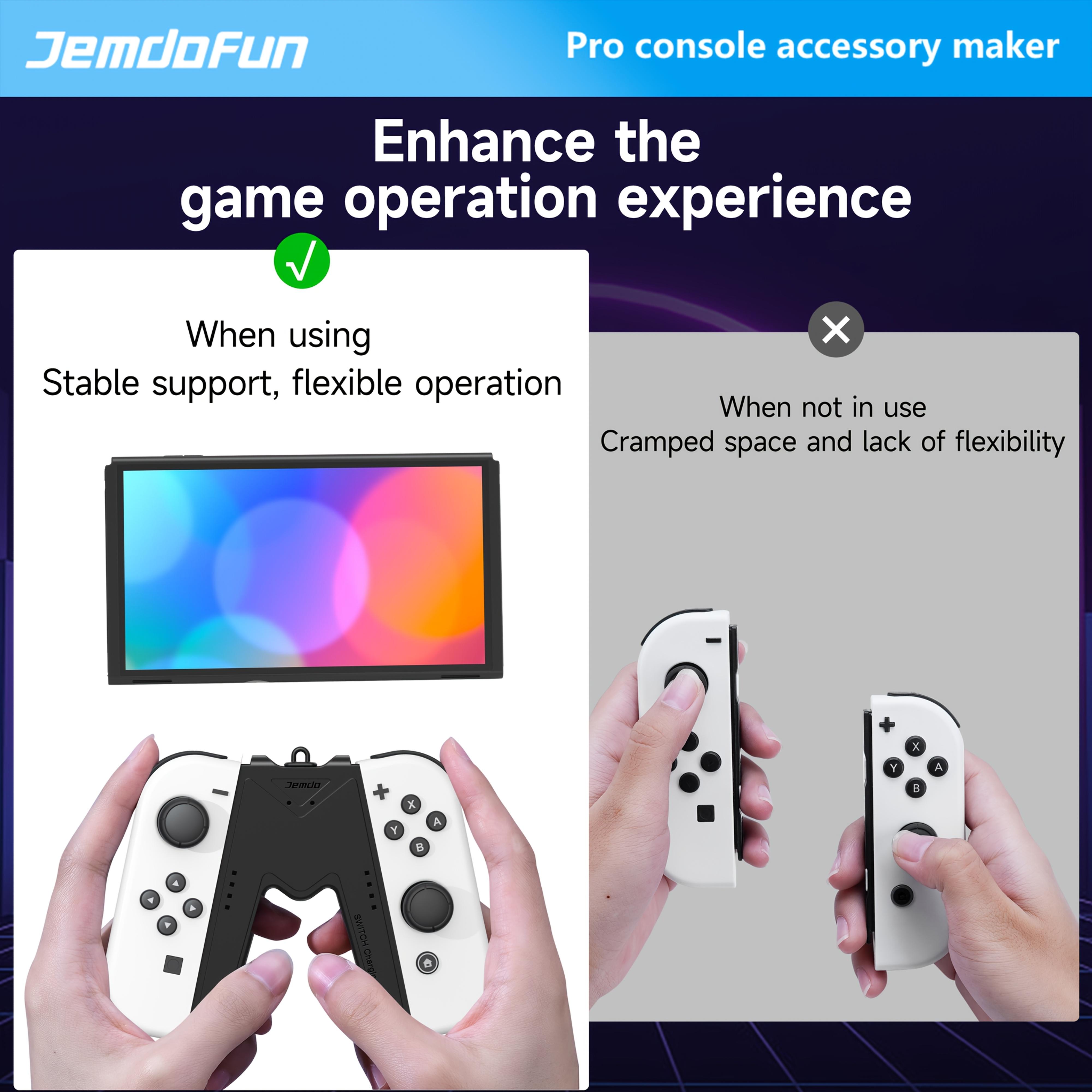 [Switch Controller Grip Stand] Suitable for Switch Controller Grip Stand V-Shaped Design Plug And Play ABS Material Suitable for Switch Additions OLED Stand Enhance Grip Experience