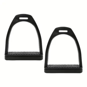 2pcs Engineering Plastic Equestrian Tool Accessories with Non-Slip Rubber Pads, High-Strength Stirrups and Spurs
