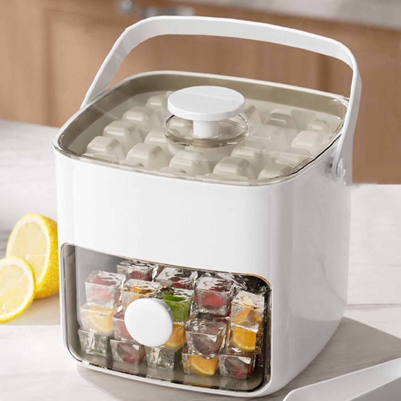 Ice Cube Maker, 48-grid Double Layer Ice Cube Mold with Large Capacity Storage, Household Ice Making Tool for Home Kitchen