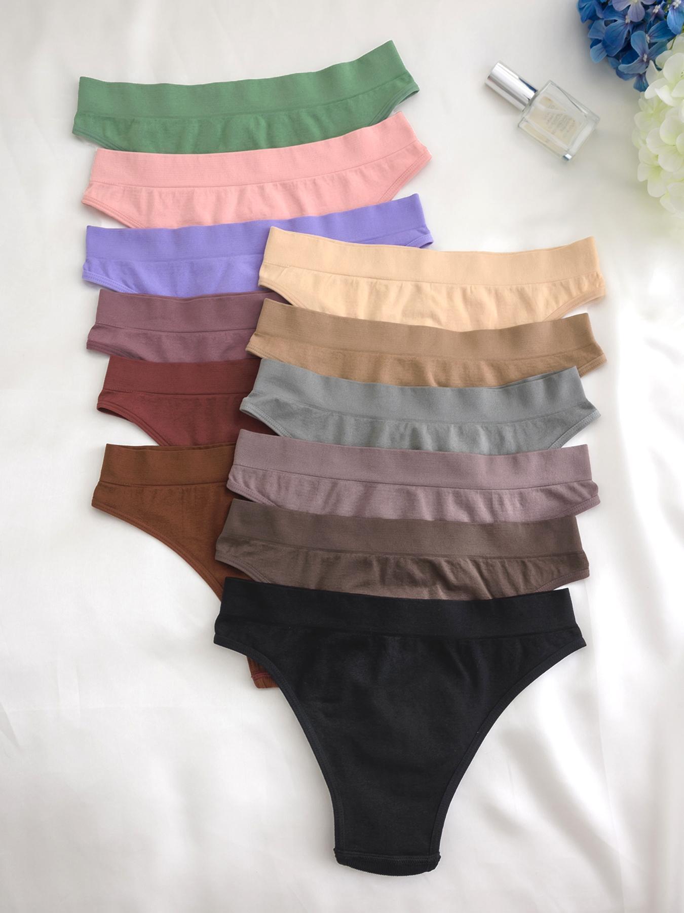 Women's Solid Color Panty, Soft Comfy Breathable Knicker for Daily Wear, Underwear for All Seasons, Soft Breathable Panties