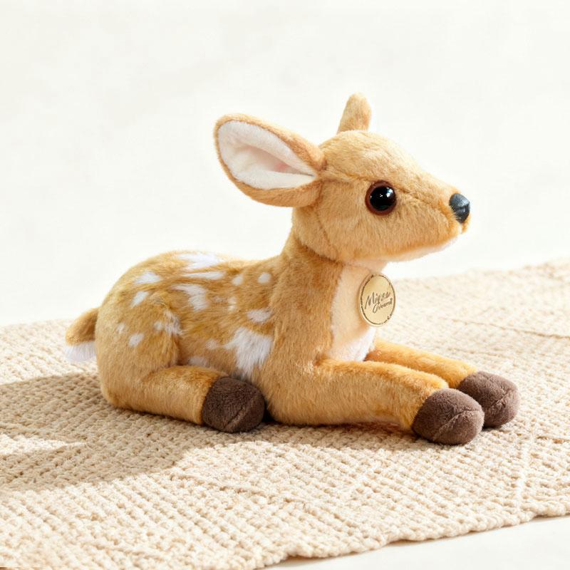 25cm Lying Kawaii Sika Deer Plush Toy Dolls Imitation Soft Cartoon Deer Stuffed Dolls Christmas Home Decor Plush Pillow