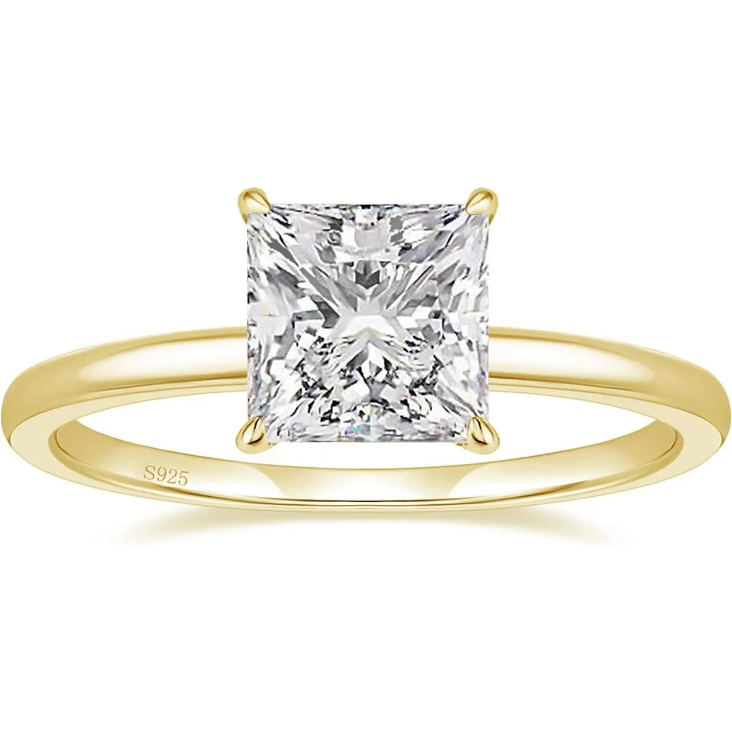 2CT 925 Sterling Silver Engagement Rings Princess Cut Cubic Zirconia CZ Wedding Promise Rings for Her Stunning Wedding Bands for Women Size 3-11