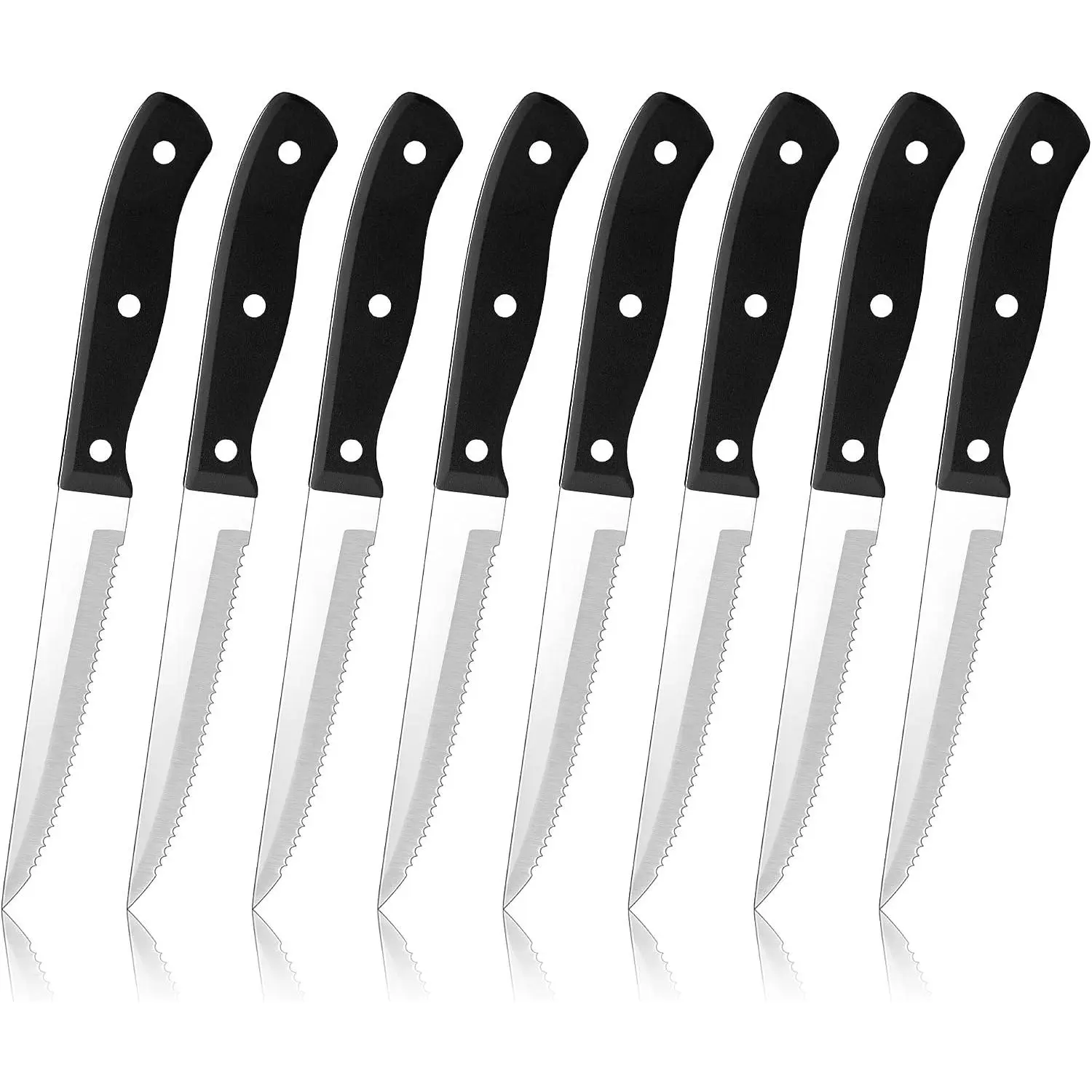 Steak  Set of 8, Stainless Steel Steak  with Serrated ,  for Kitchen Barbecue Restaurant, Dishwasher Safe