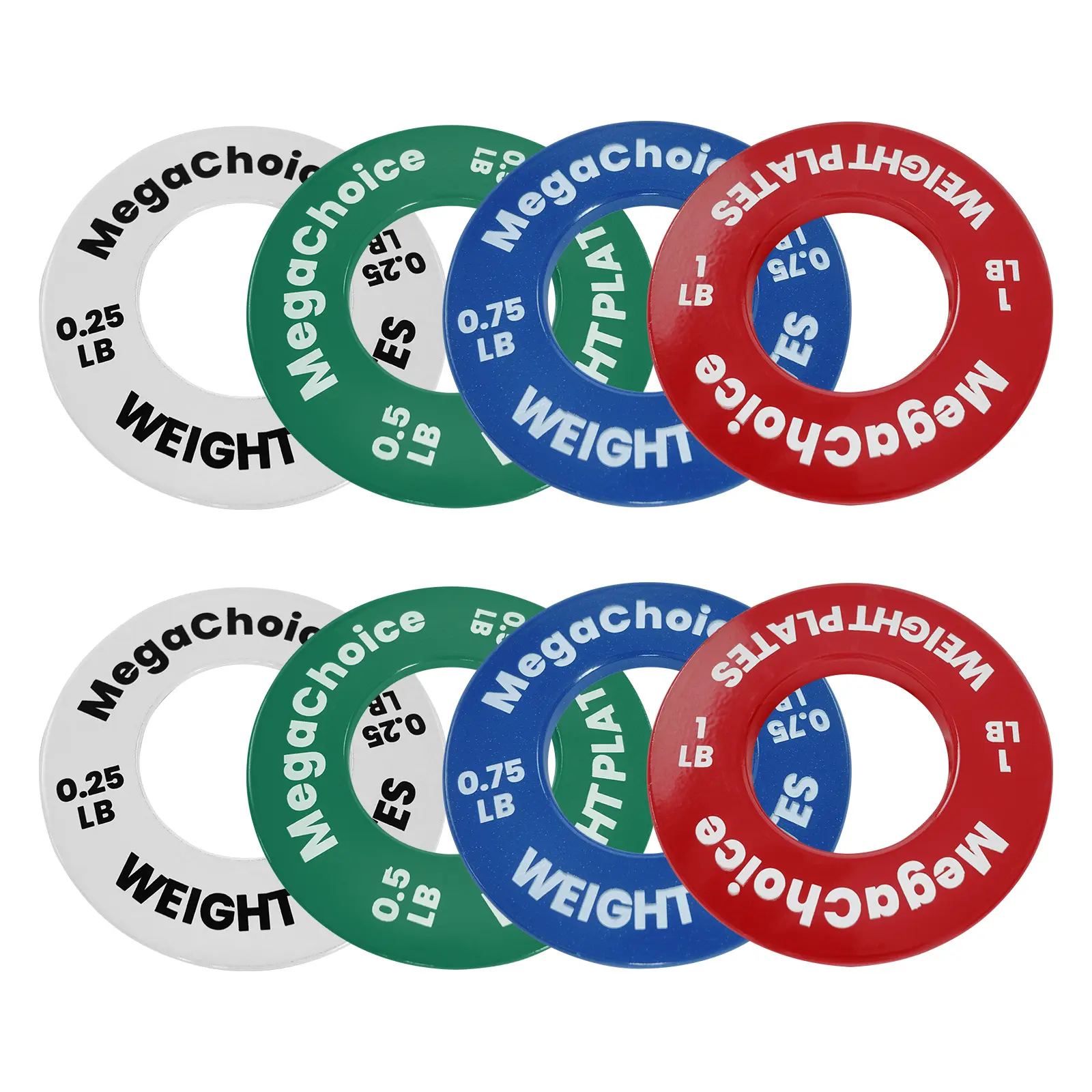 Set of 8 Fractional Weight Plates (0.25Lbs 0.5Lbs 0.75Lbs 1Lbs) Steel Micro Plates for Olympi-c Barbells, Progressive Overload Strength Training, Small Weights Set for Home Gym