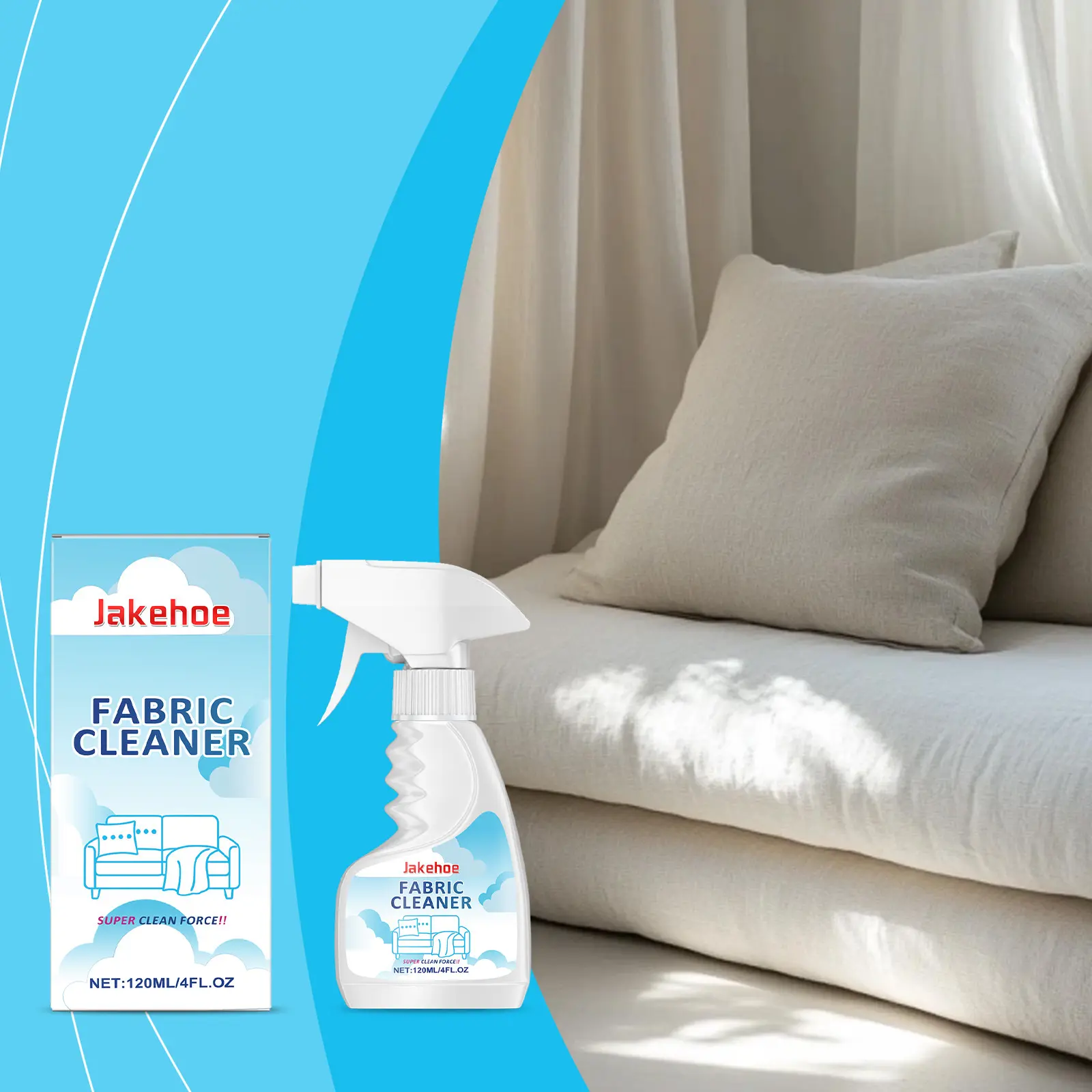 120ml Fabric Cleaner,  1 Count Foam Cleaner for Sofa, Carpet, Curtain, Oil Stain Cleaner, Household Cleaning Supplies for Home Use