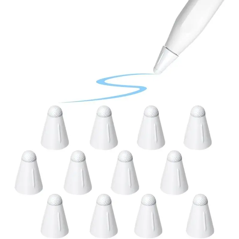 SIXFU Upgrade Covers for Apple Pencil Tips Suitable Paper-Like Screen Protector, Noise Reduction Accessories for Apple Pencil 2nd Generation/ 1st Gen/USB-C iPencil tip(12 PCS)