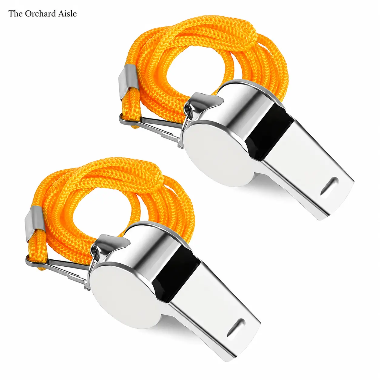 Professional-grade stainless steel whistle for outdoor survival, sports officiating, and emergency signaling—durable corrosion-resistant design with clear high-frequency tone, ergonomic neck strap included, ideal for referees, hikers, campers, and safety
