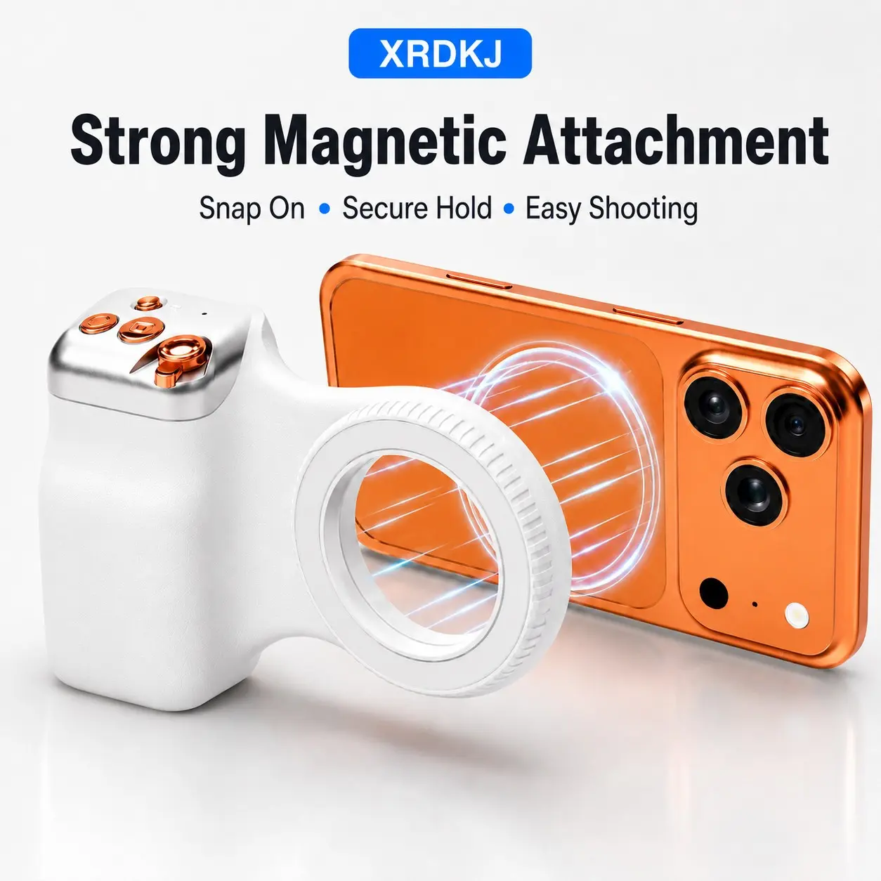 Phone Vlogging Grip with Magnetic Holder, Remote Shutter Camera Handle, Stable Photo Video Shooting, Ideal for Content Creators