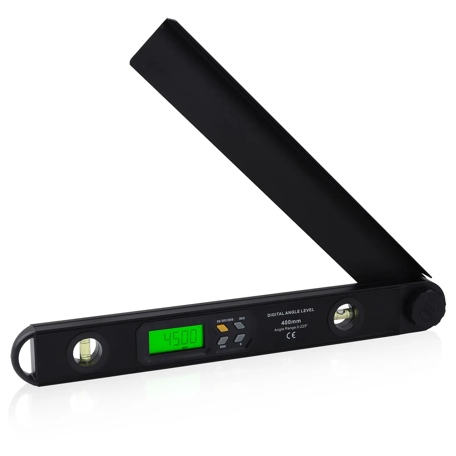 16-INCH Digital Angle Finder, Protractor Spirit Level with 0-225° Measurement Tool for Carpentry & Construction, Home & Industrial, LCD Backlight, Mechanical Lock, batteries not included
